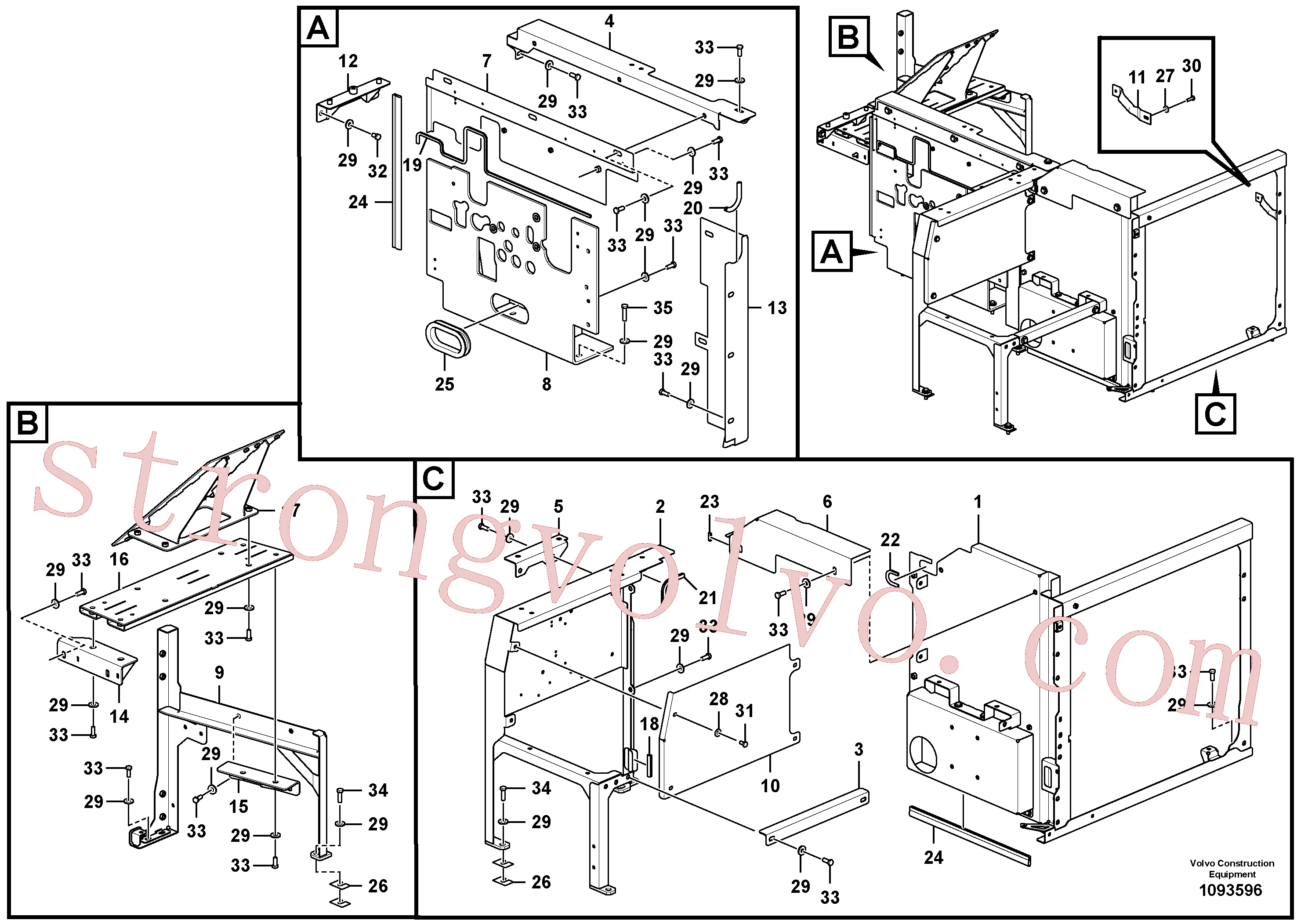 VOE997951 Parafuso sextavado Volvo escavadeira