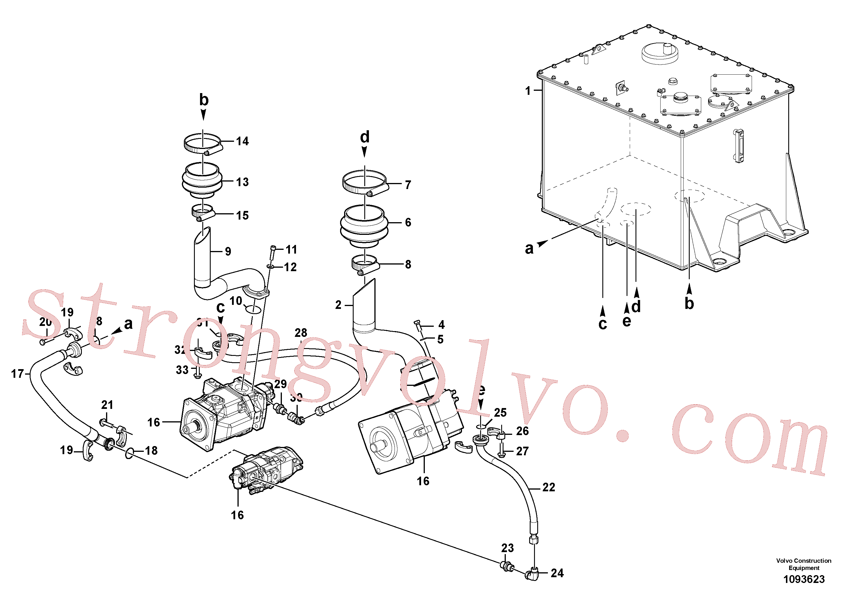 VOE997460 Volvo Linha de sucção tanque - bomba(1093623 Montagem)