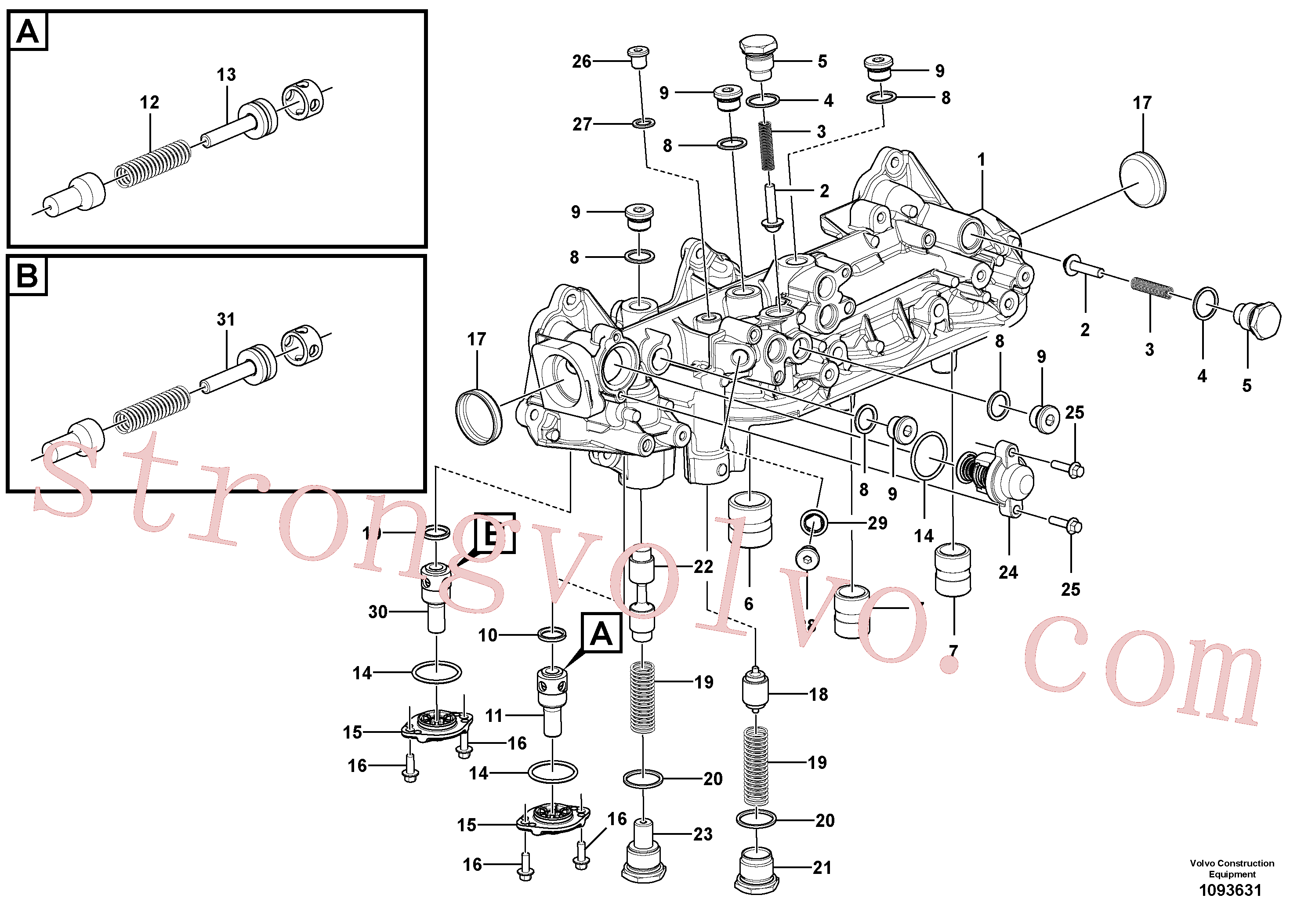 VOE6629880 Volvo Caixa de filtro de óleo(1093631 Montagem)