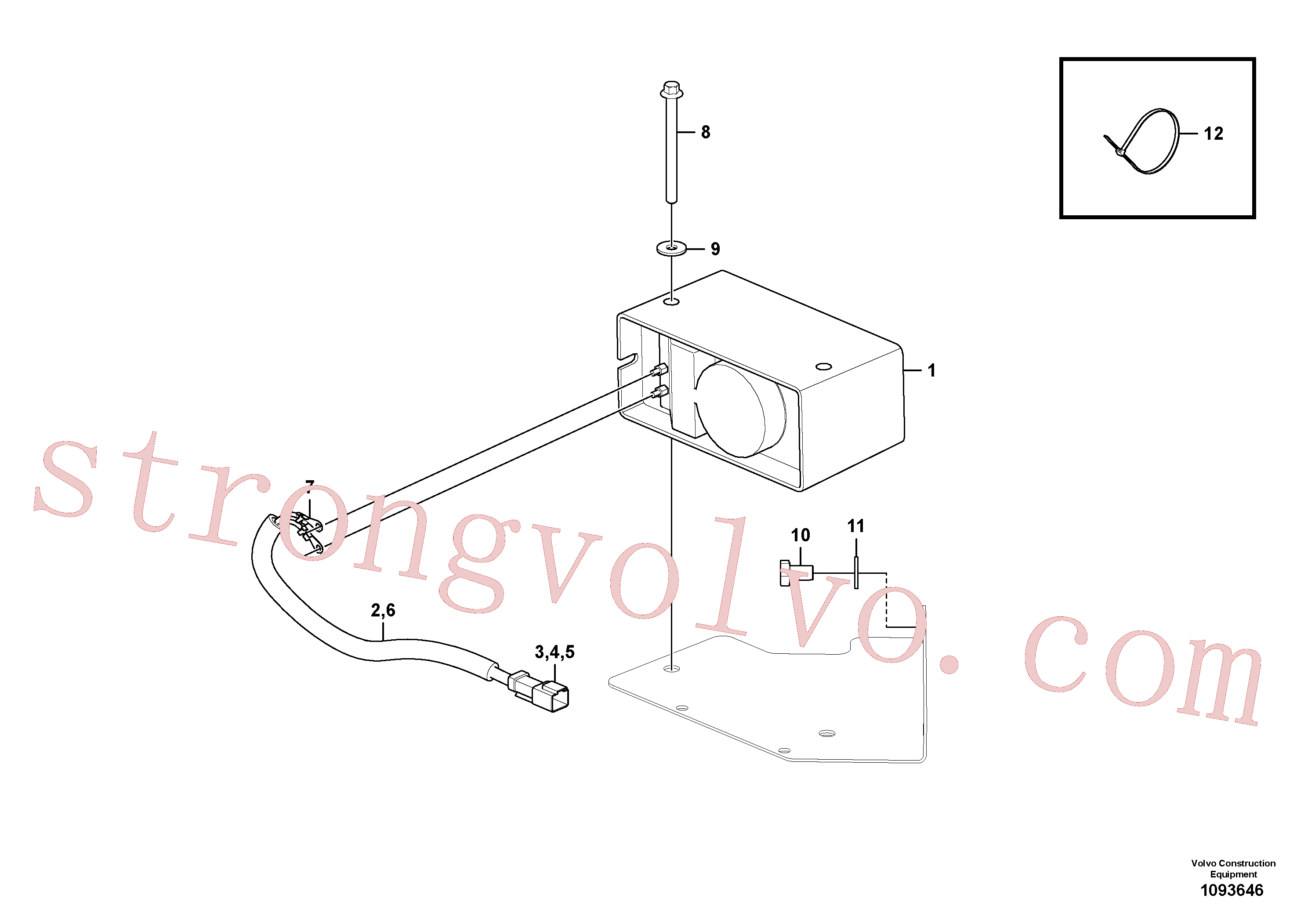 VOE25371063 Volvo Unidade de alarme de marcha-atrás(1093646 Montagem)