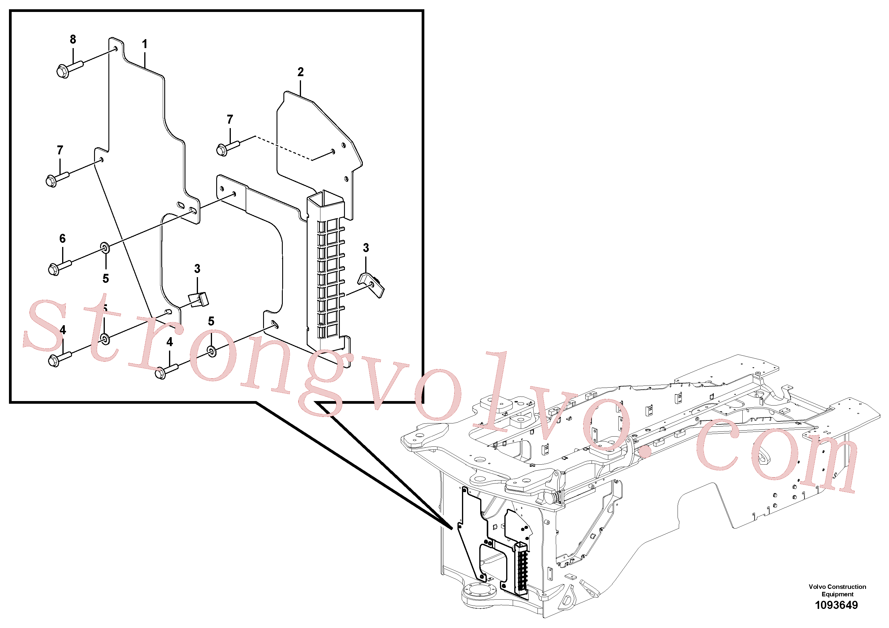 VOE984756 Volvo Placas de protecção(1093649 Montagem)