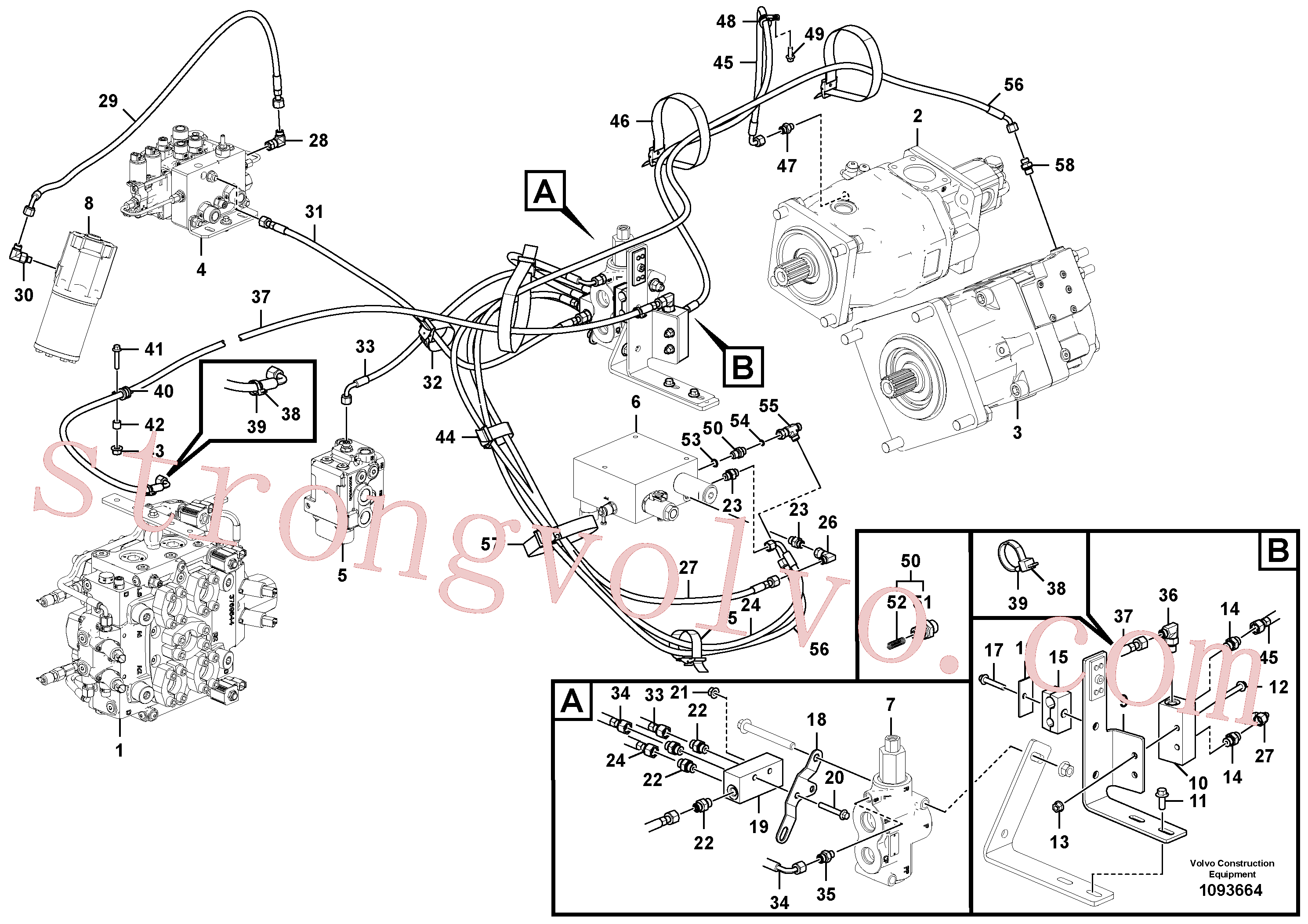 VOE15081961 Volvo Linhas sensoras de carga e de fuga(1093664 Montagem)
