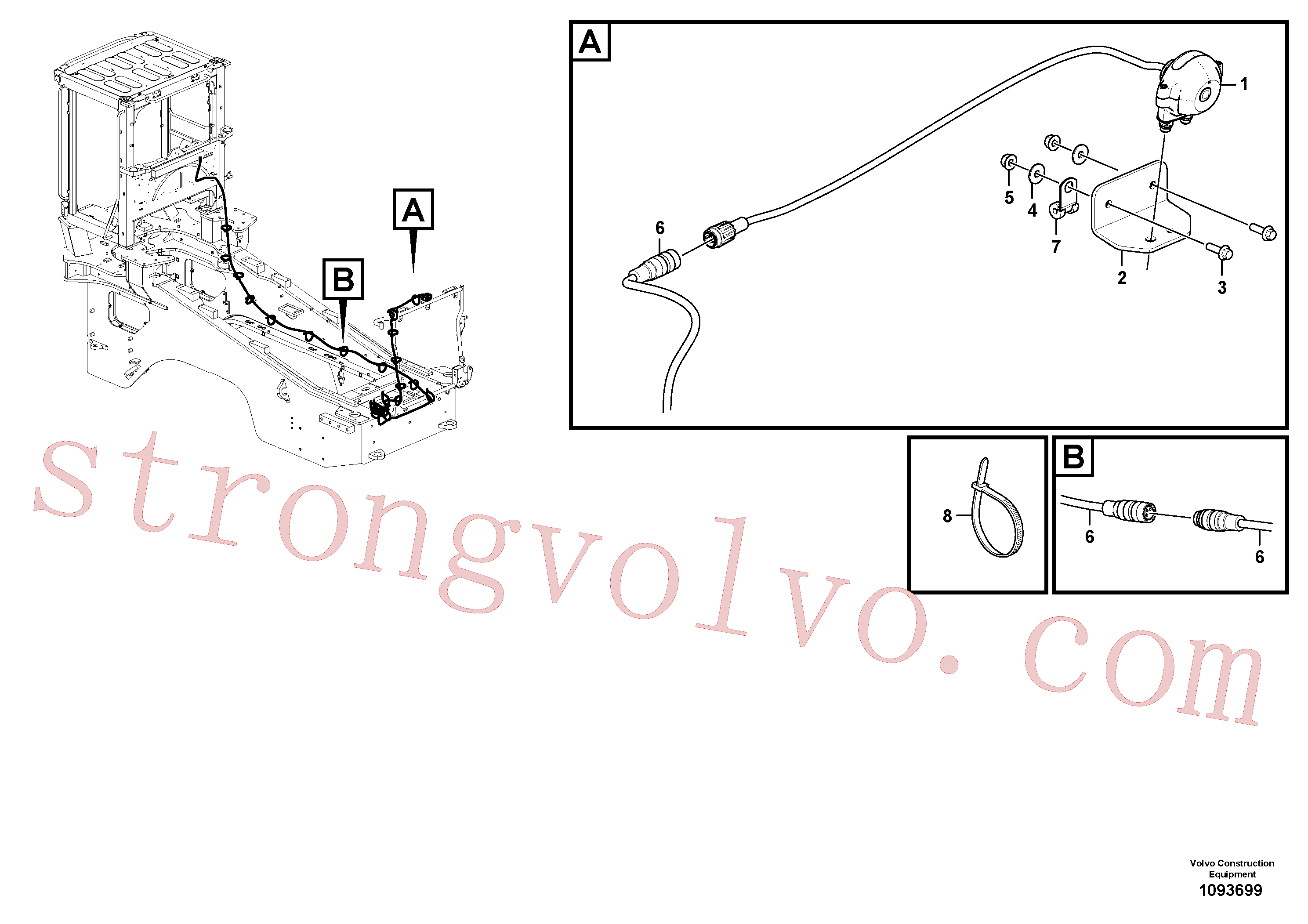 VOE60112190 Volvo Câmara retrovisora(1093699 Montagem)