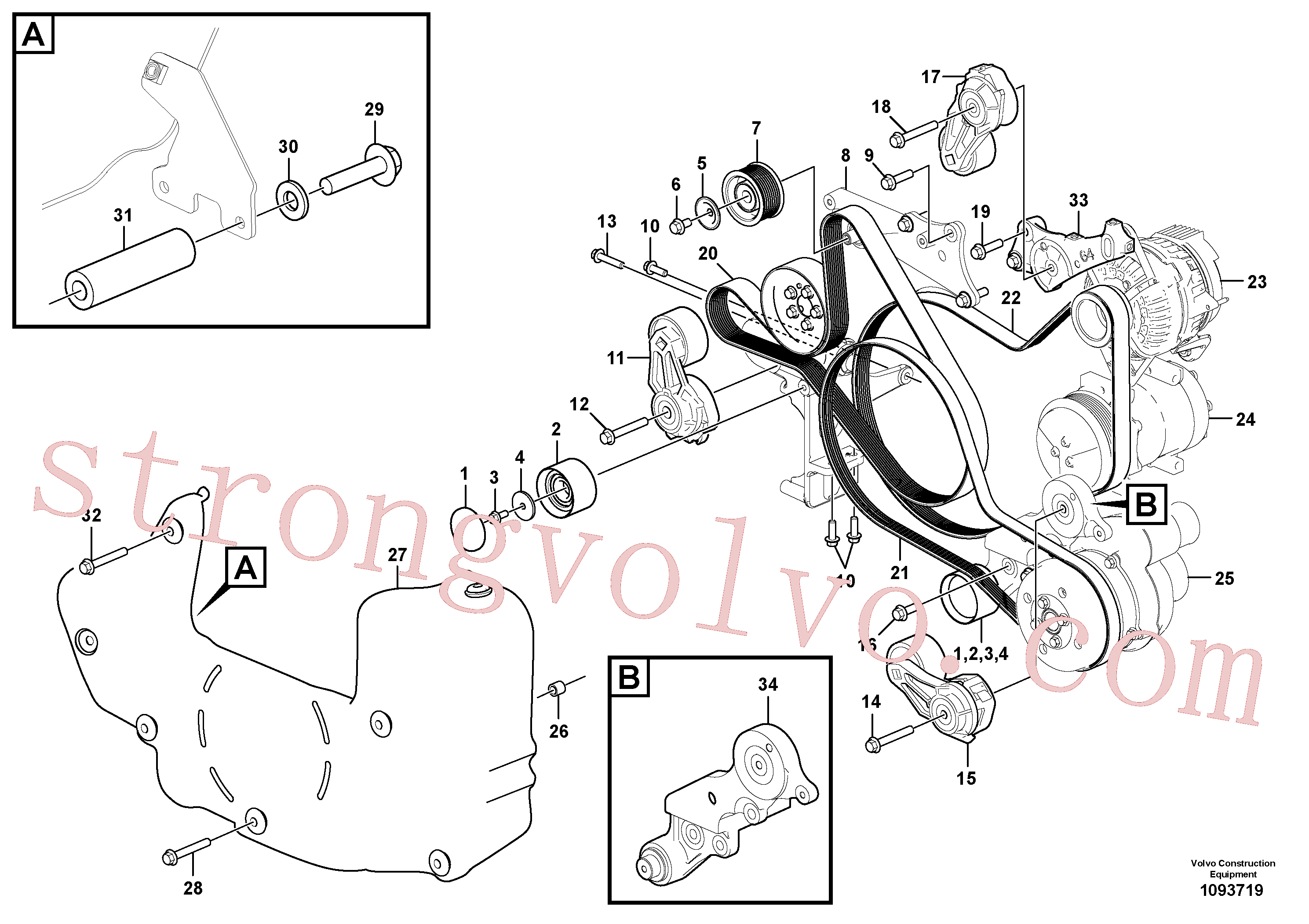 VOE965186 Volvo Transmissão por correias(1093719 Montagem)