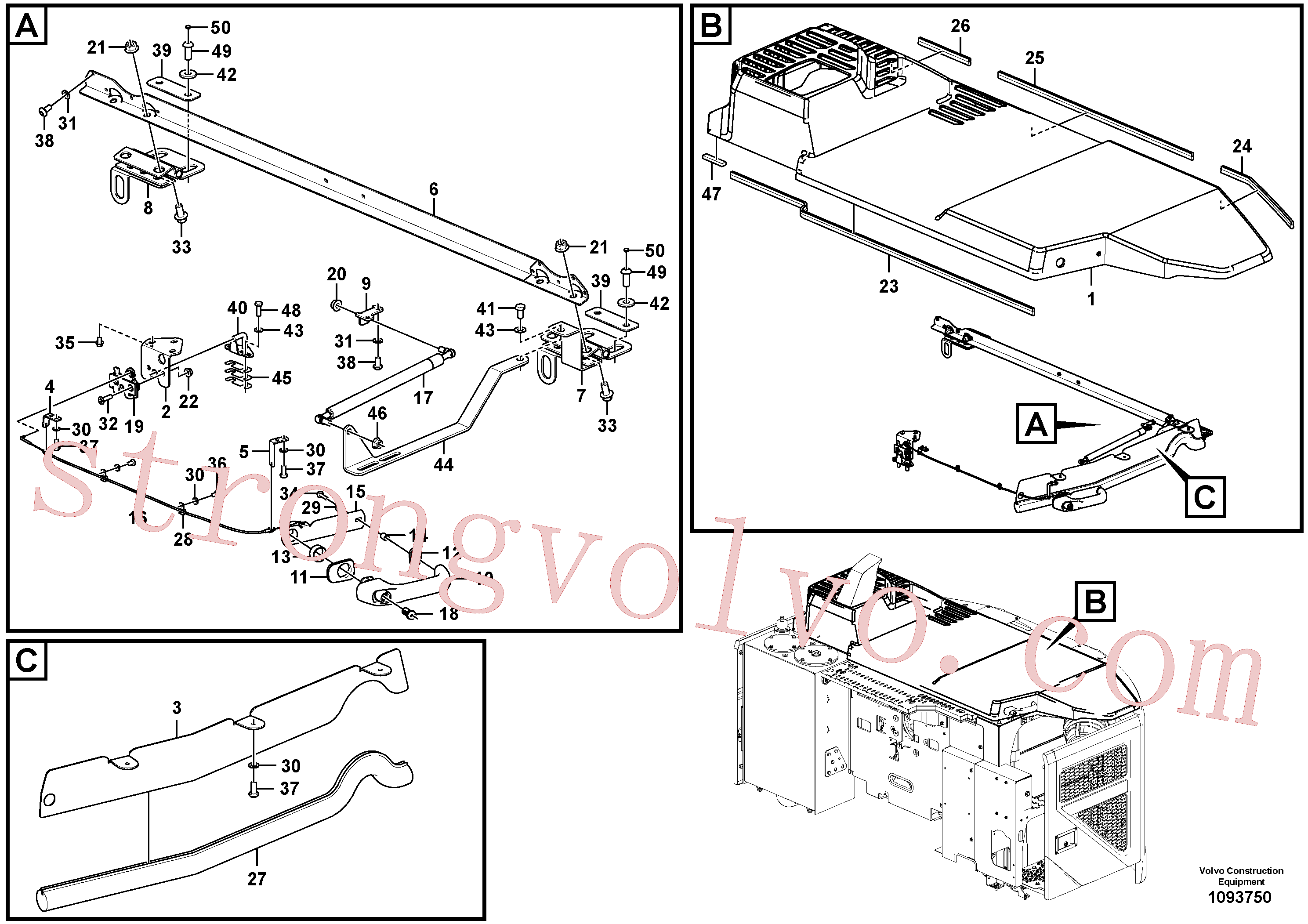 VOE60113106 Volvo Capot do motor(1093750 Montagem)