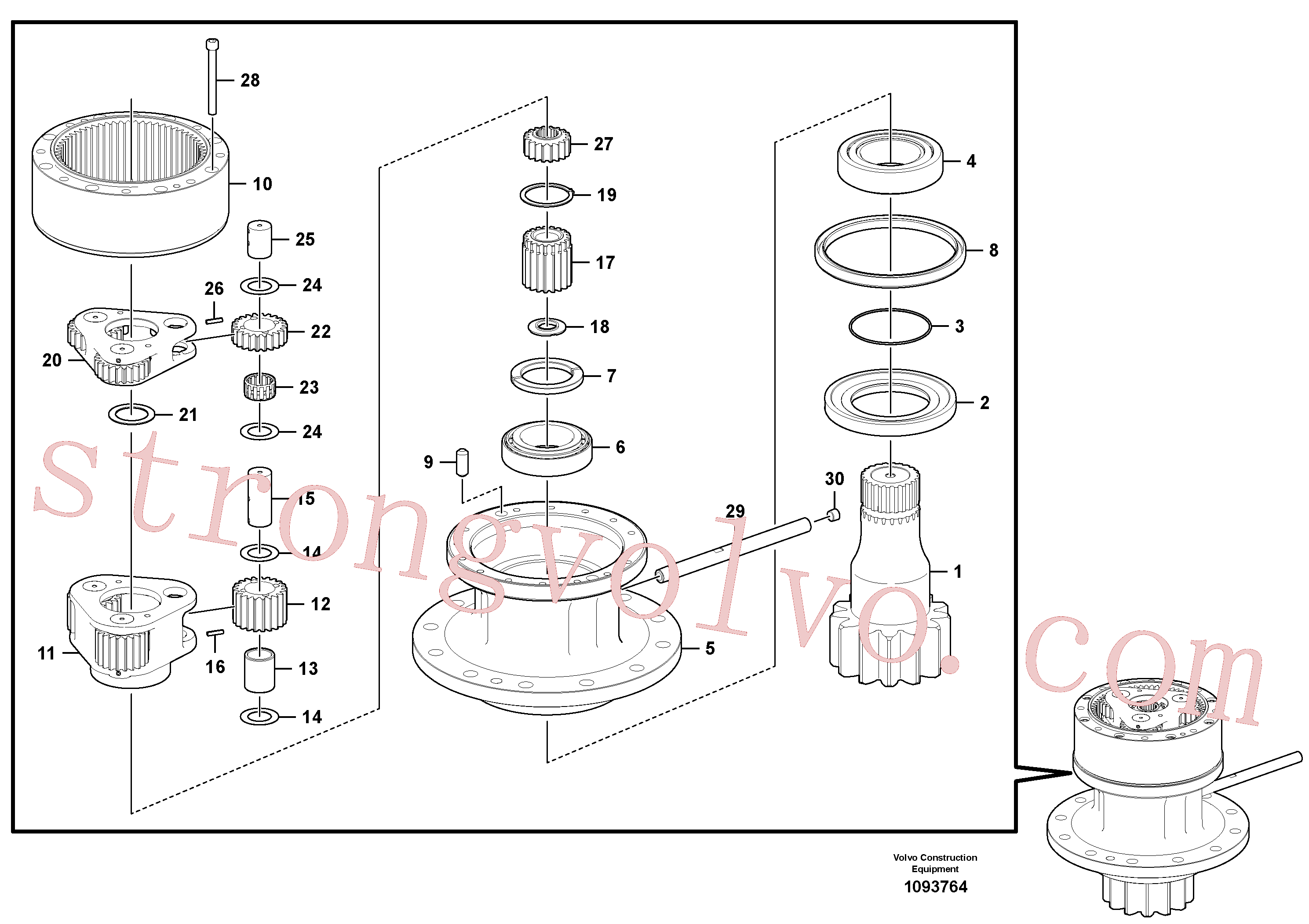 VOE14883863 Volvo Caixa de velocidades rotativa(1093764 Montagem)