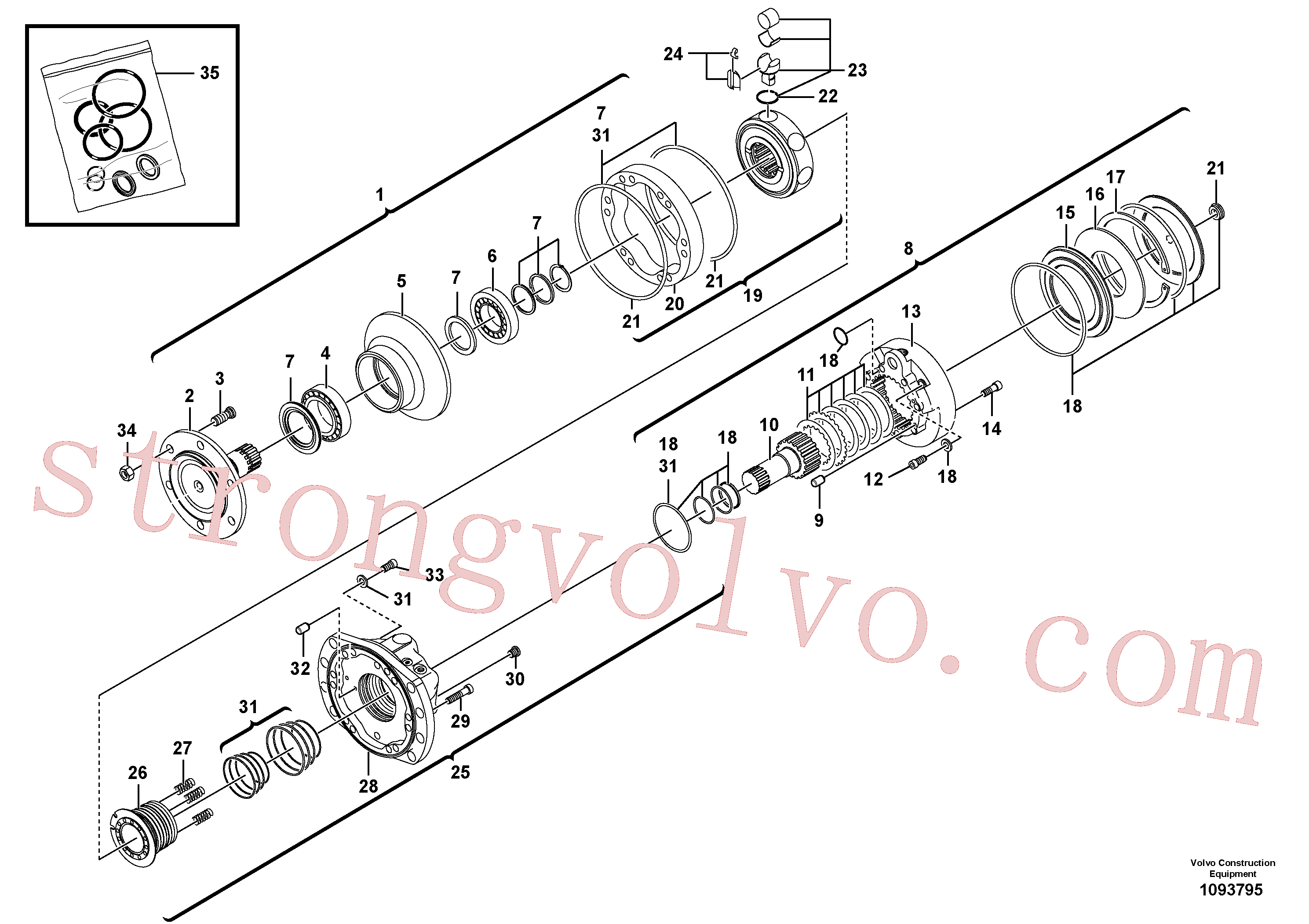 Volvo VOE14527077 Bearing Volvo Acessórios para escavadeira