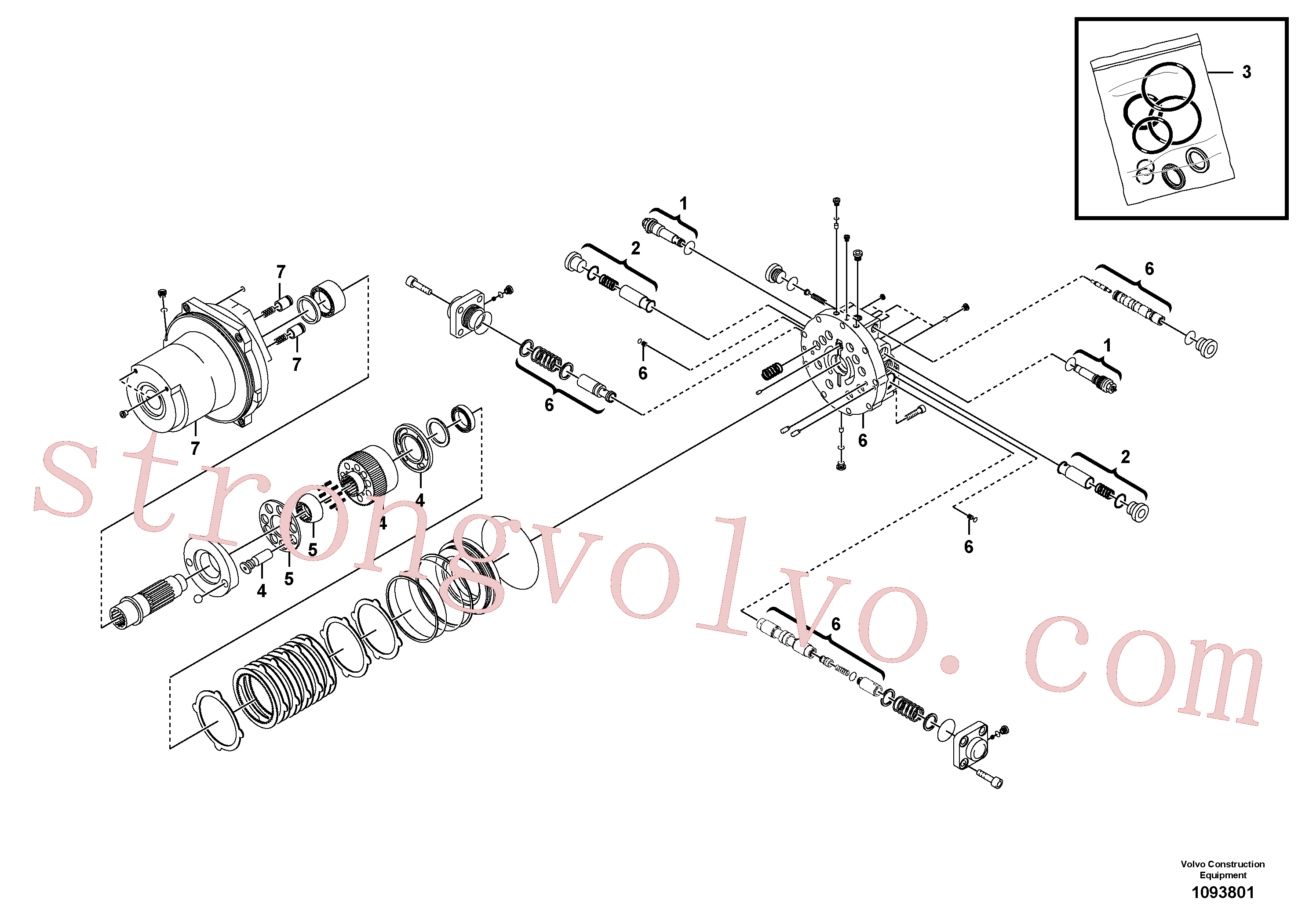 VOE14666233 Volvo Motor de deslocação(1093801 Montagem)