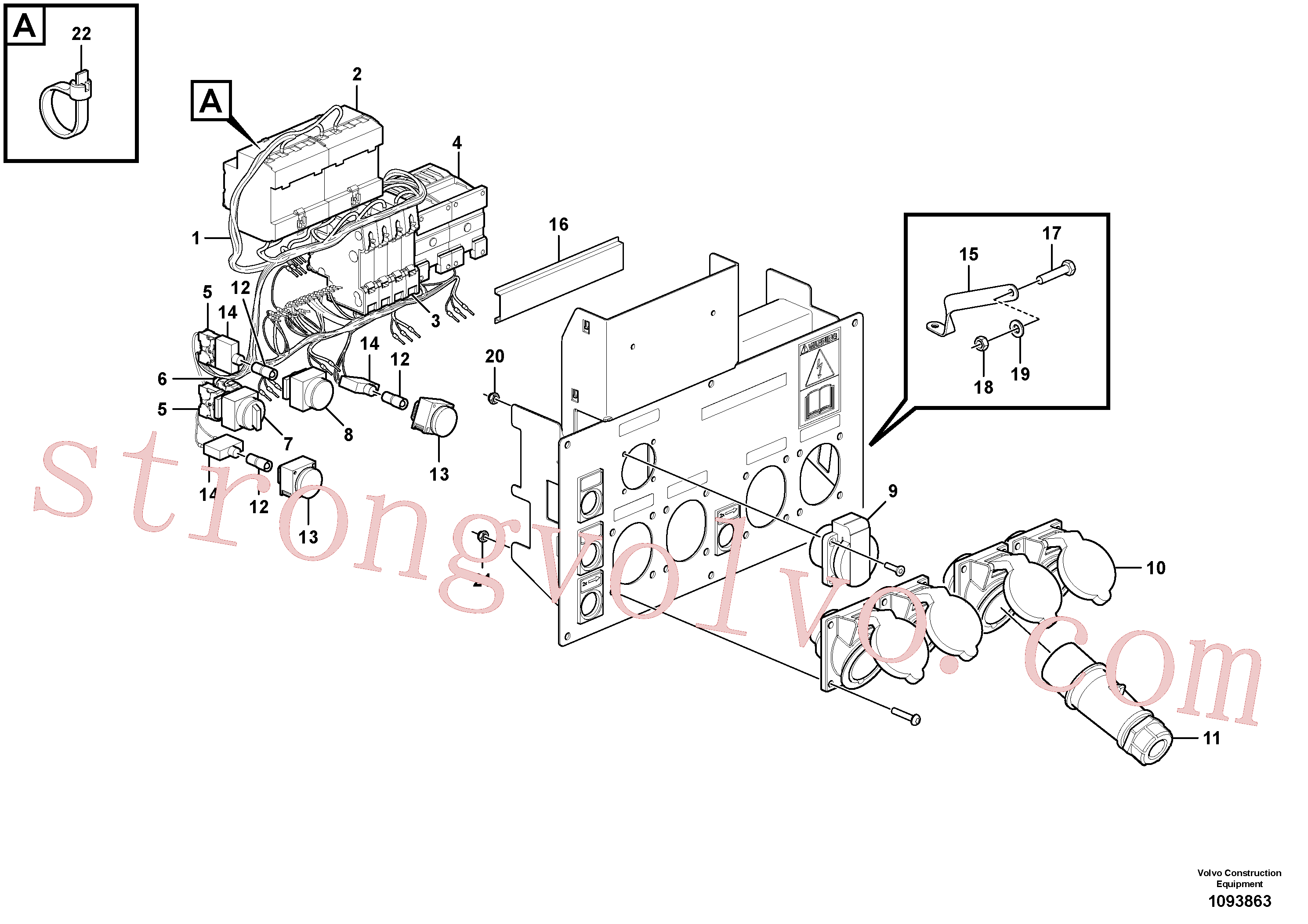 VOE990967 Volvo Tomadas adicionais(1093863 Montagem)
