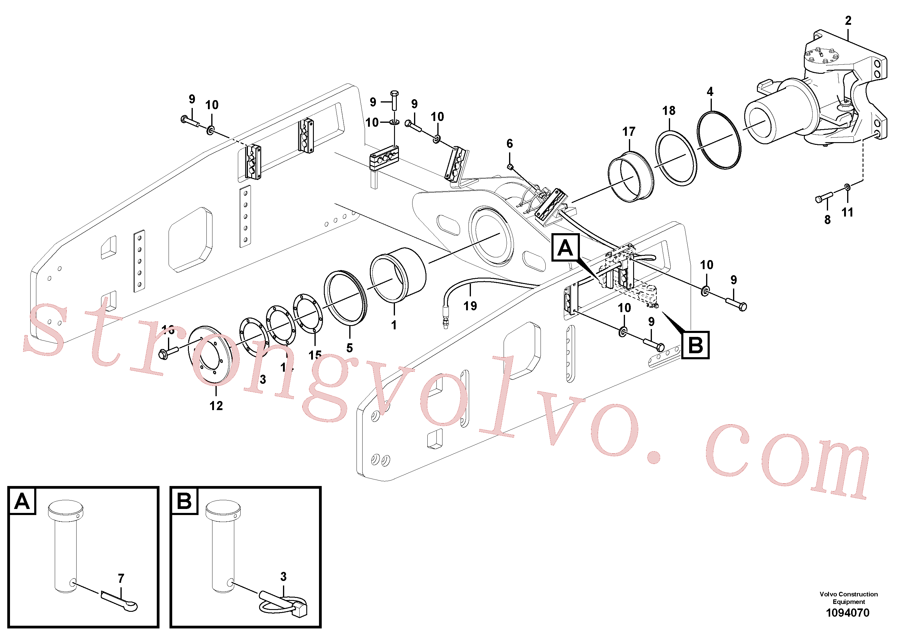 VOE997440 Parafuso sextavado Volvo escavadeira