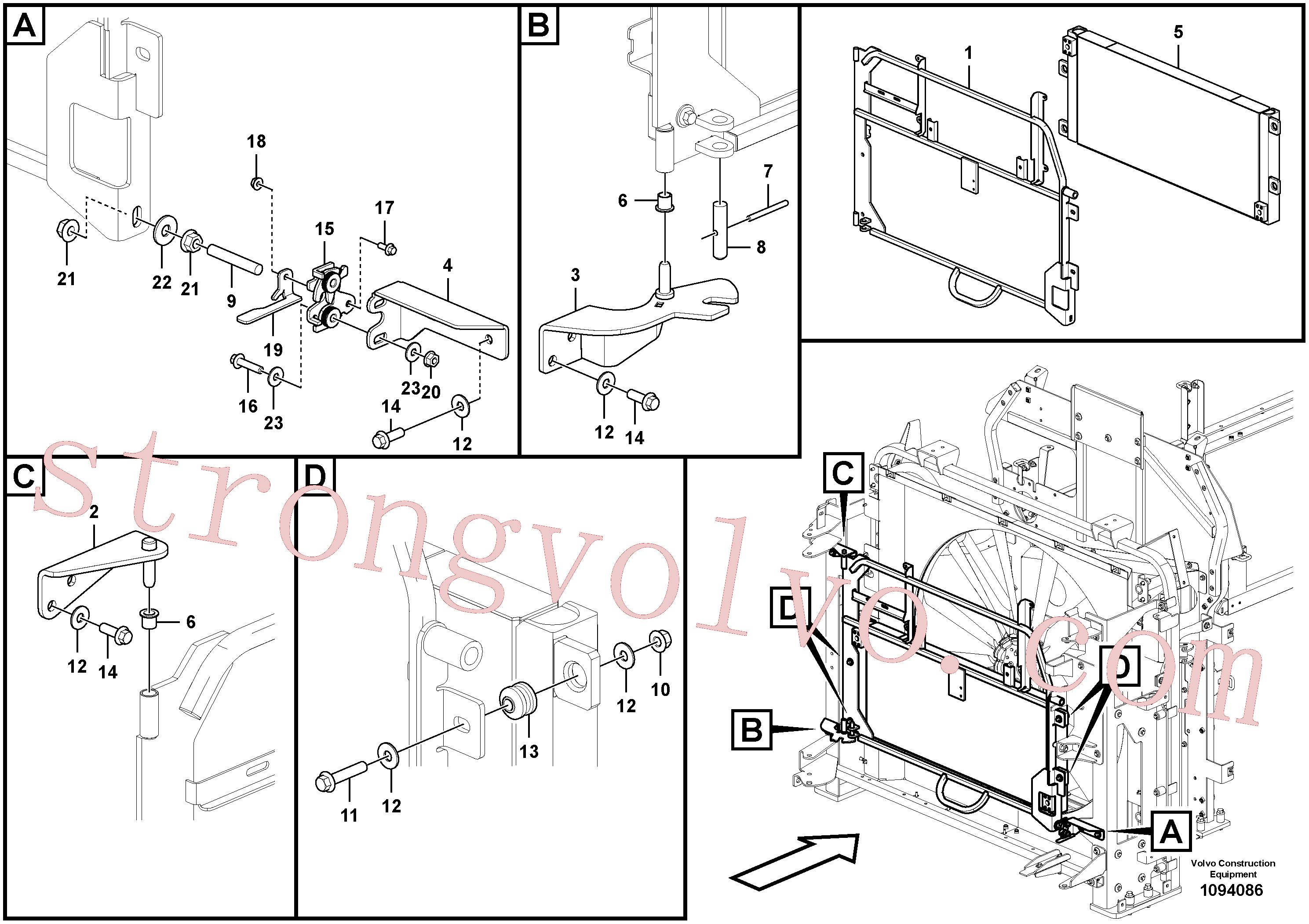 VOE990939 Volvo Refrigerador de óleo hidráulico(1094086 Montagem)