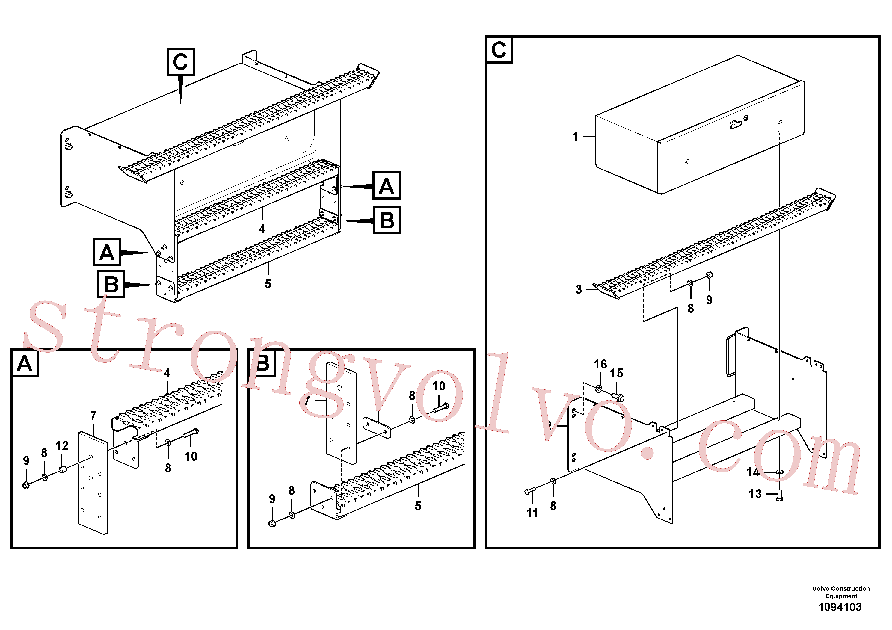 VOE997933 Parafuso sextavado Volvo escavadeira