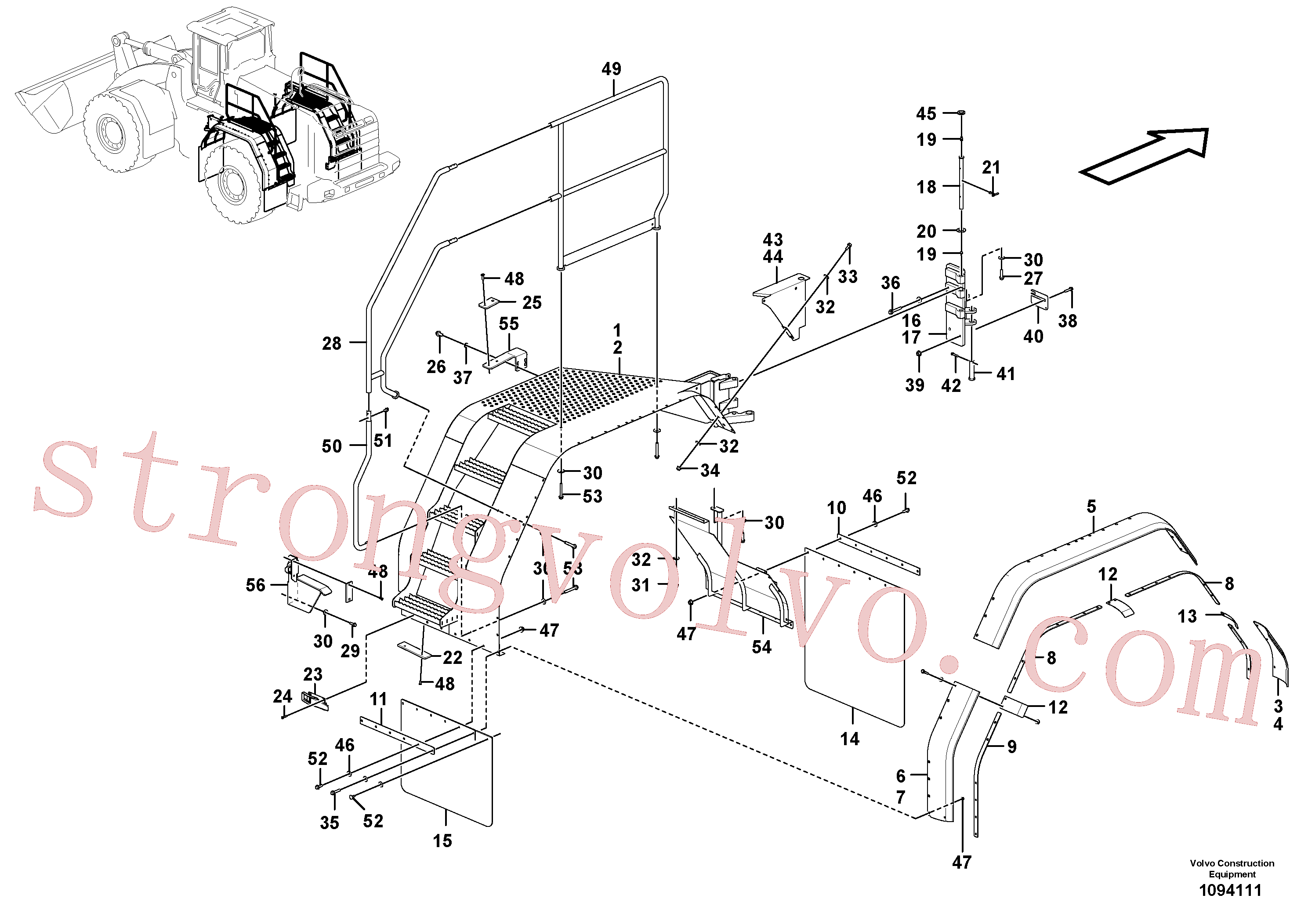 VOE990942 Volvo Guarda-lamas, traseiro(1094111 Montagem)