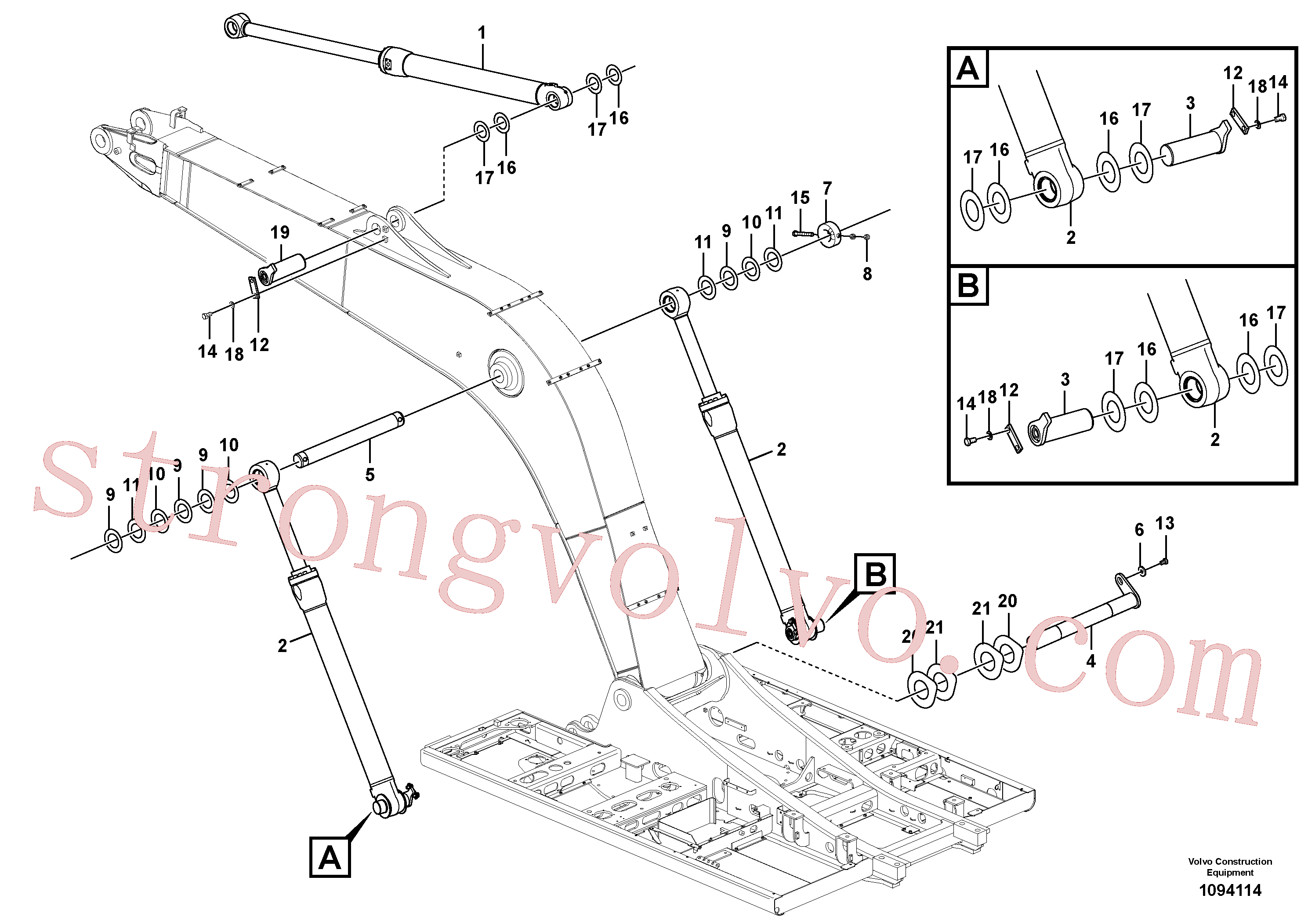Atacado VOE60110008 Parafuso sextavado Volvo escavadeira