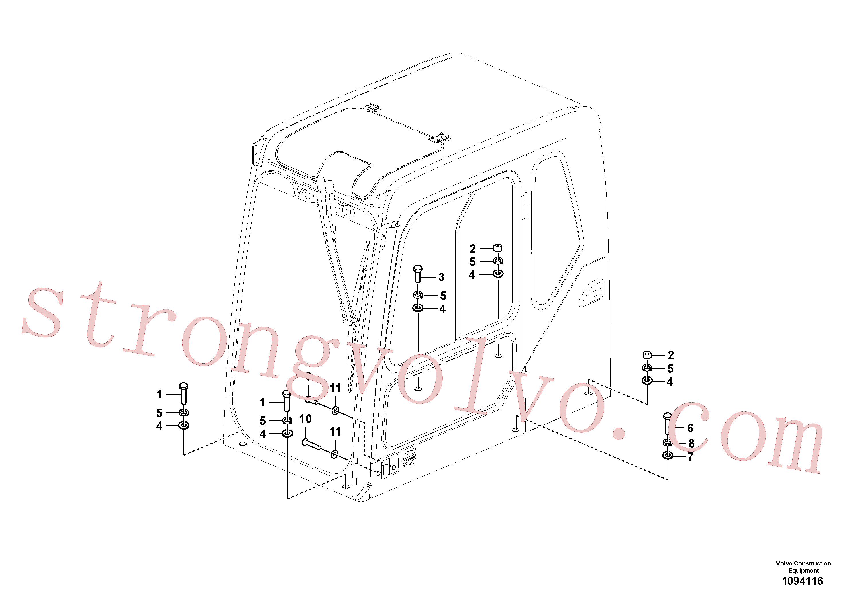 VOE14650863 Volvo Apoio da cabina(1094116 Montagem)