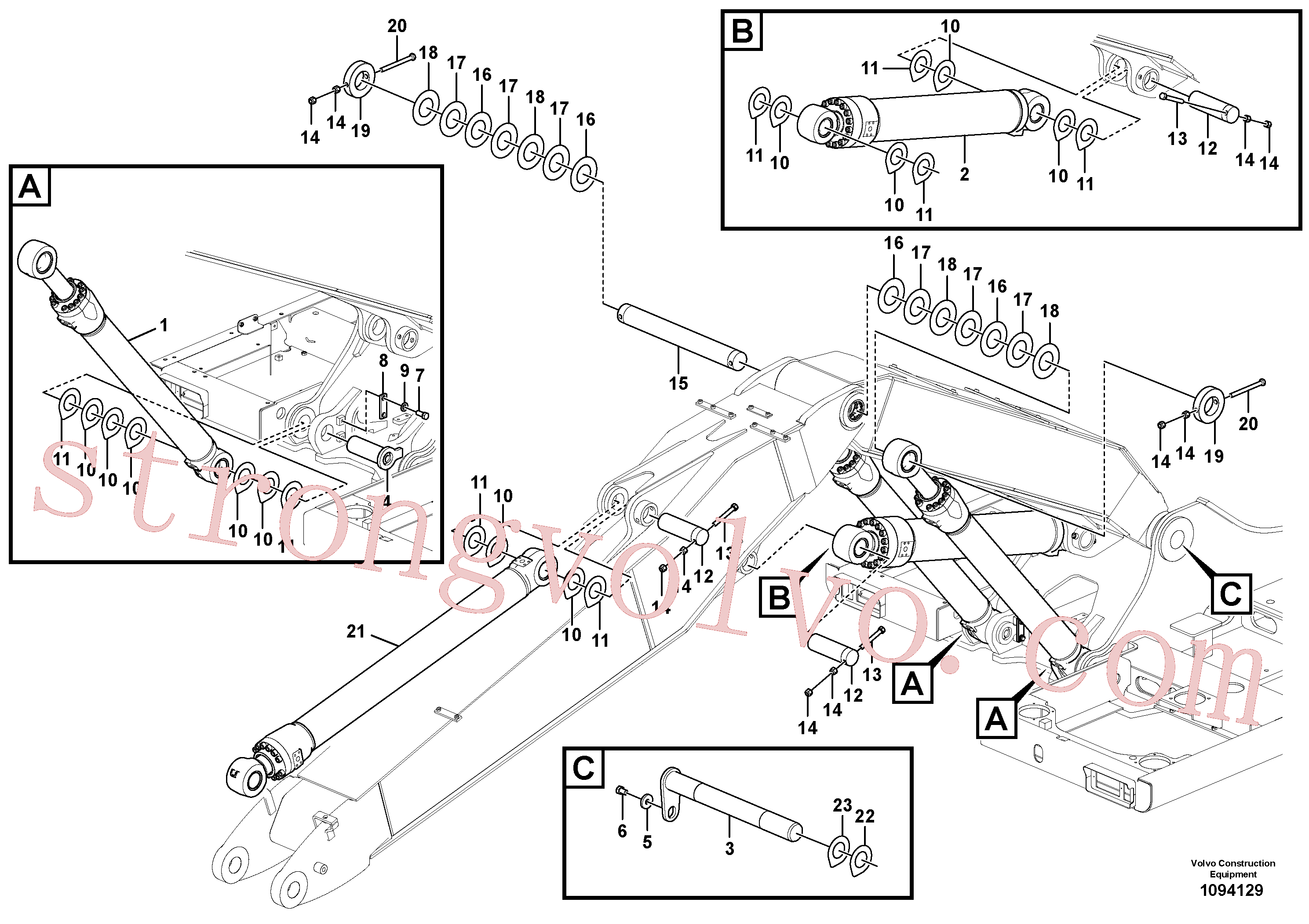China Made VOE14695968 Calço de ajuste Volvo Acessórios para escavadeira