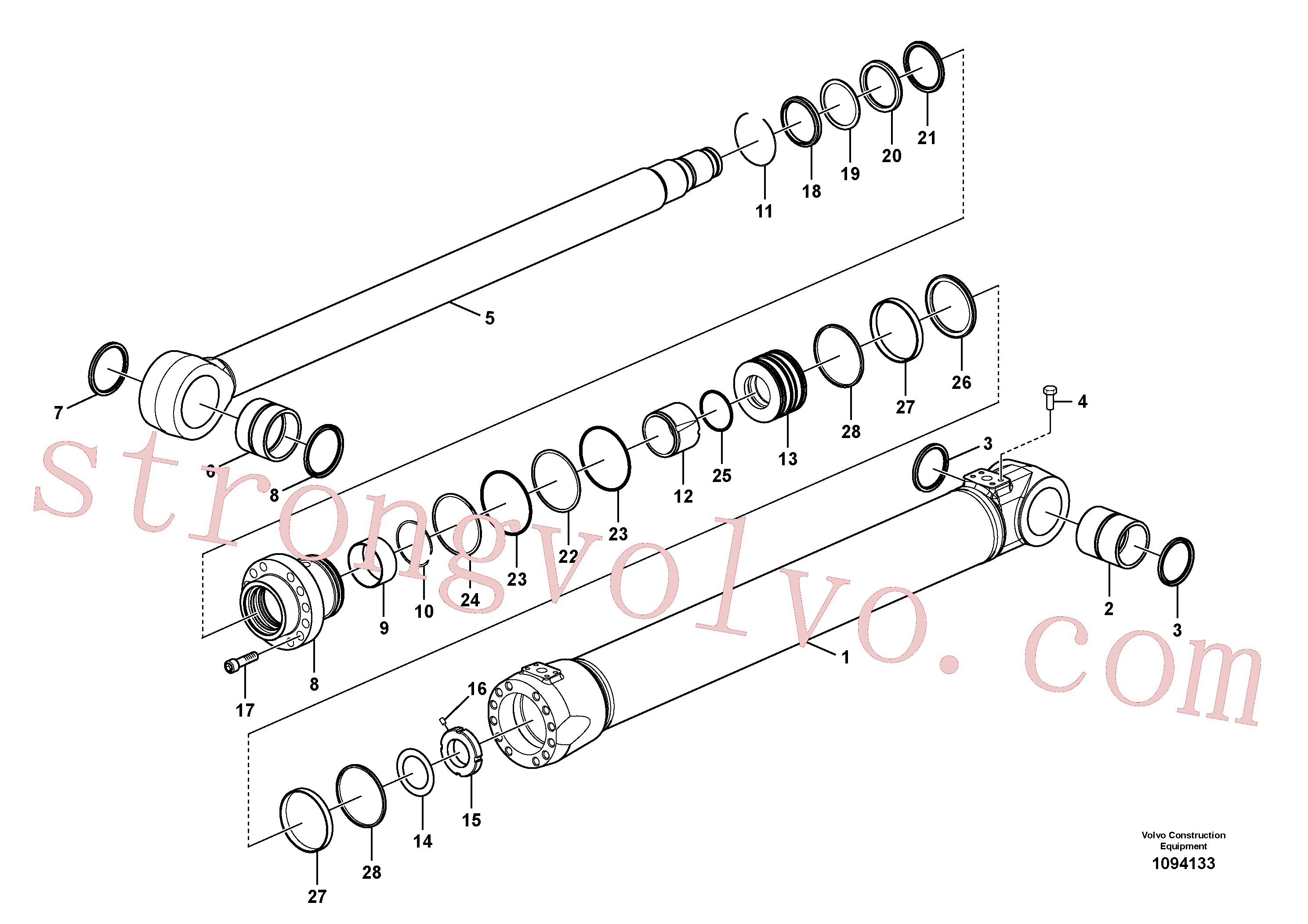 VOE14884910 Volvo Cilindro da lança(1094133 Montagem)