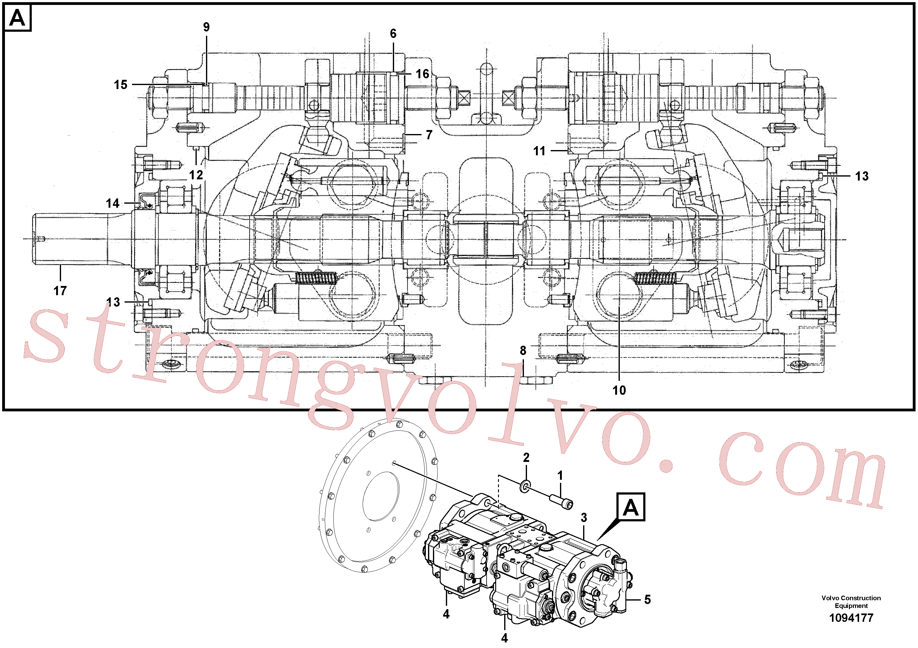 VOE14579047 Volvo Instalação da bomba(1094177 Montagem)