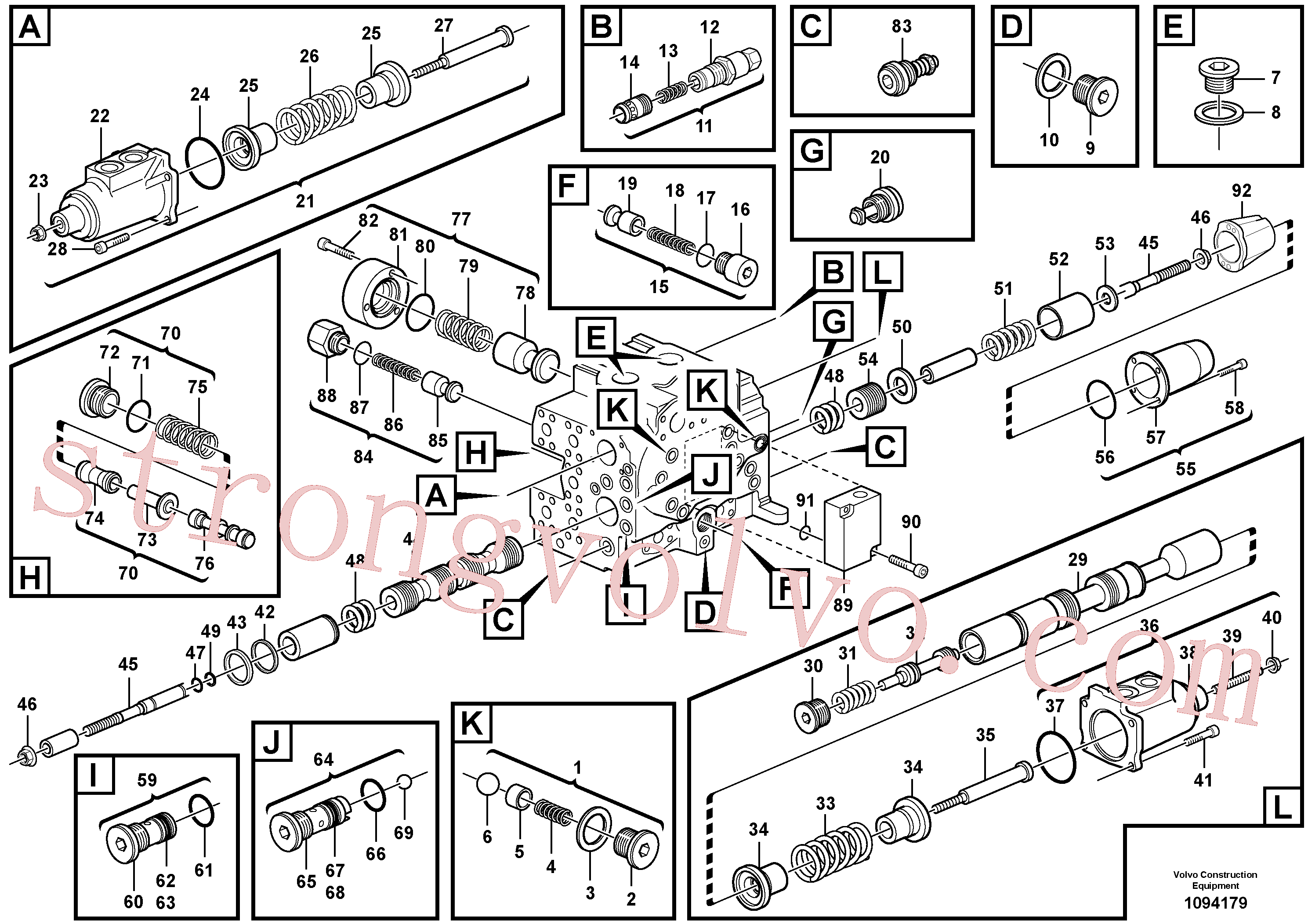 VOE960227 Volvo Unidade da direcção(1094179 Montagem)