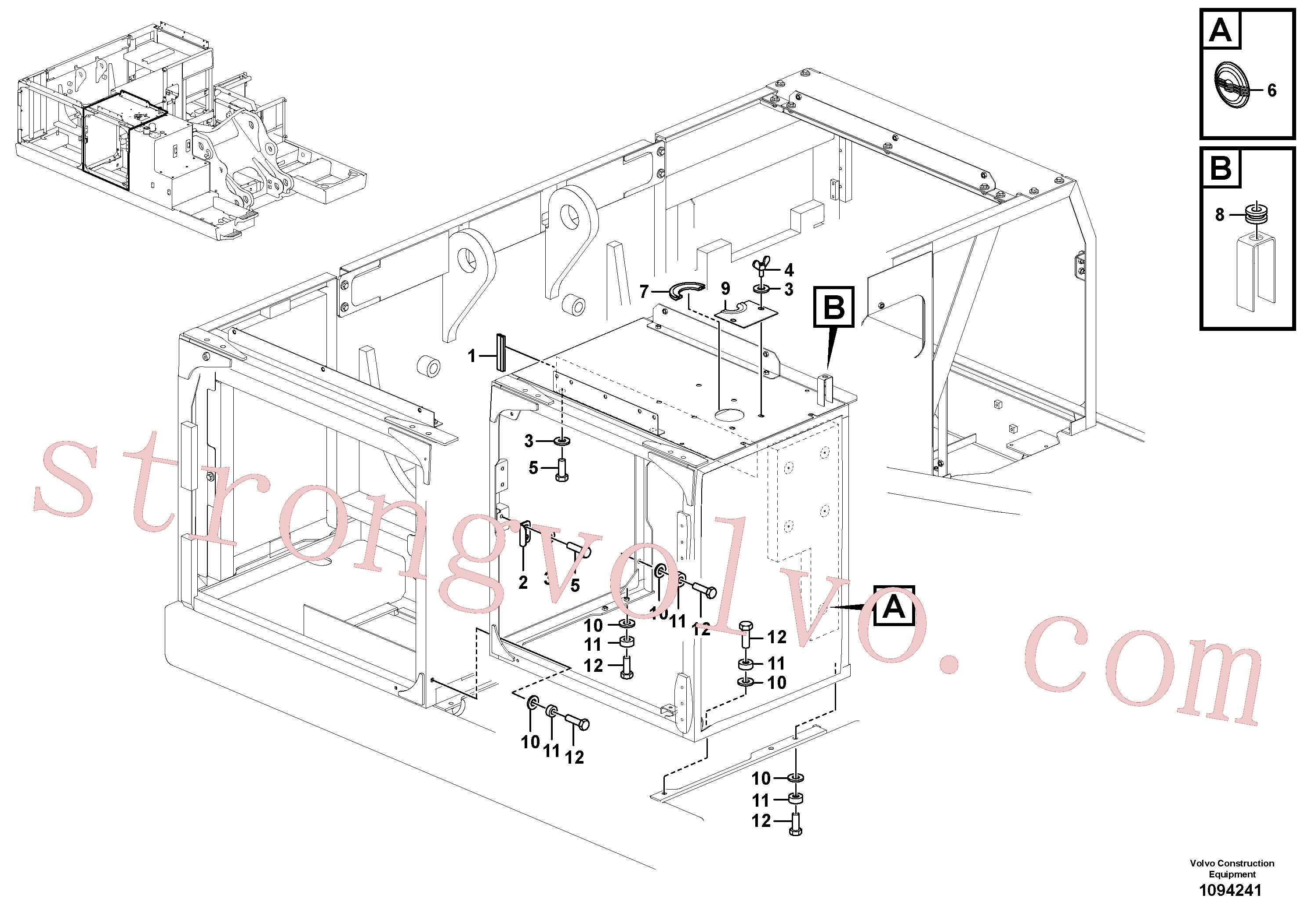 VOE997479 Volvo Quadro do capot(1094241 Montagem)
