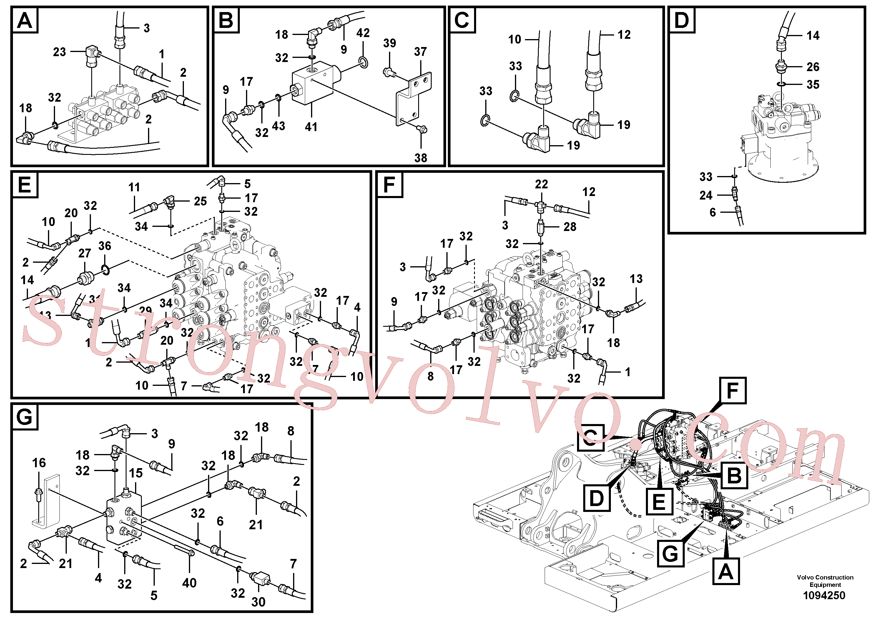 VOE14883806 Volvo Sistema servomotor, válvula de comando para válvula solenóide(1094250 Montagem)