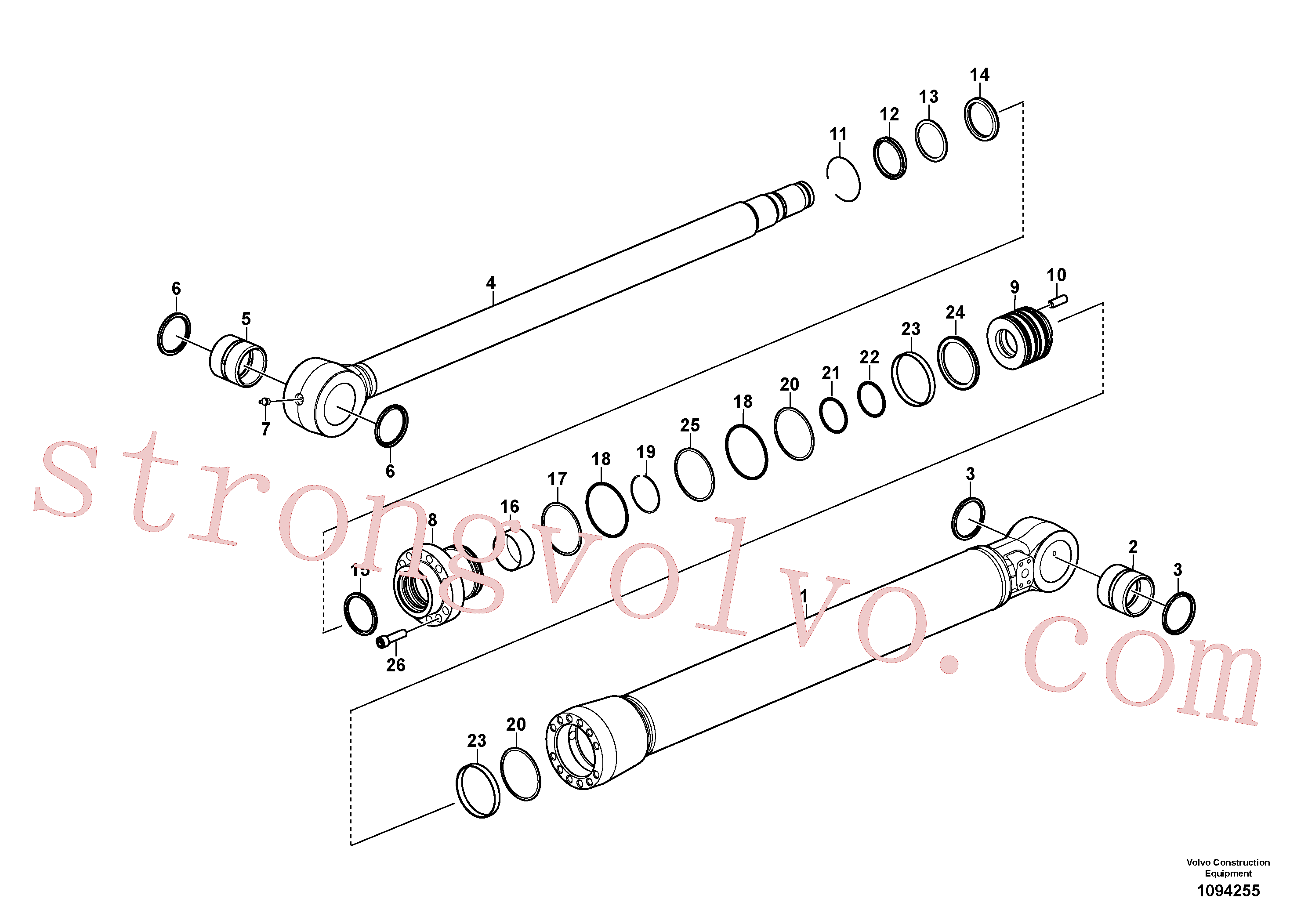 SA9568-01150 Volvo Cilindro de balde(1094255 Montagem)