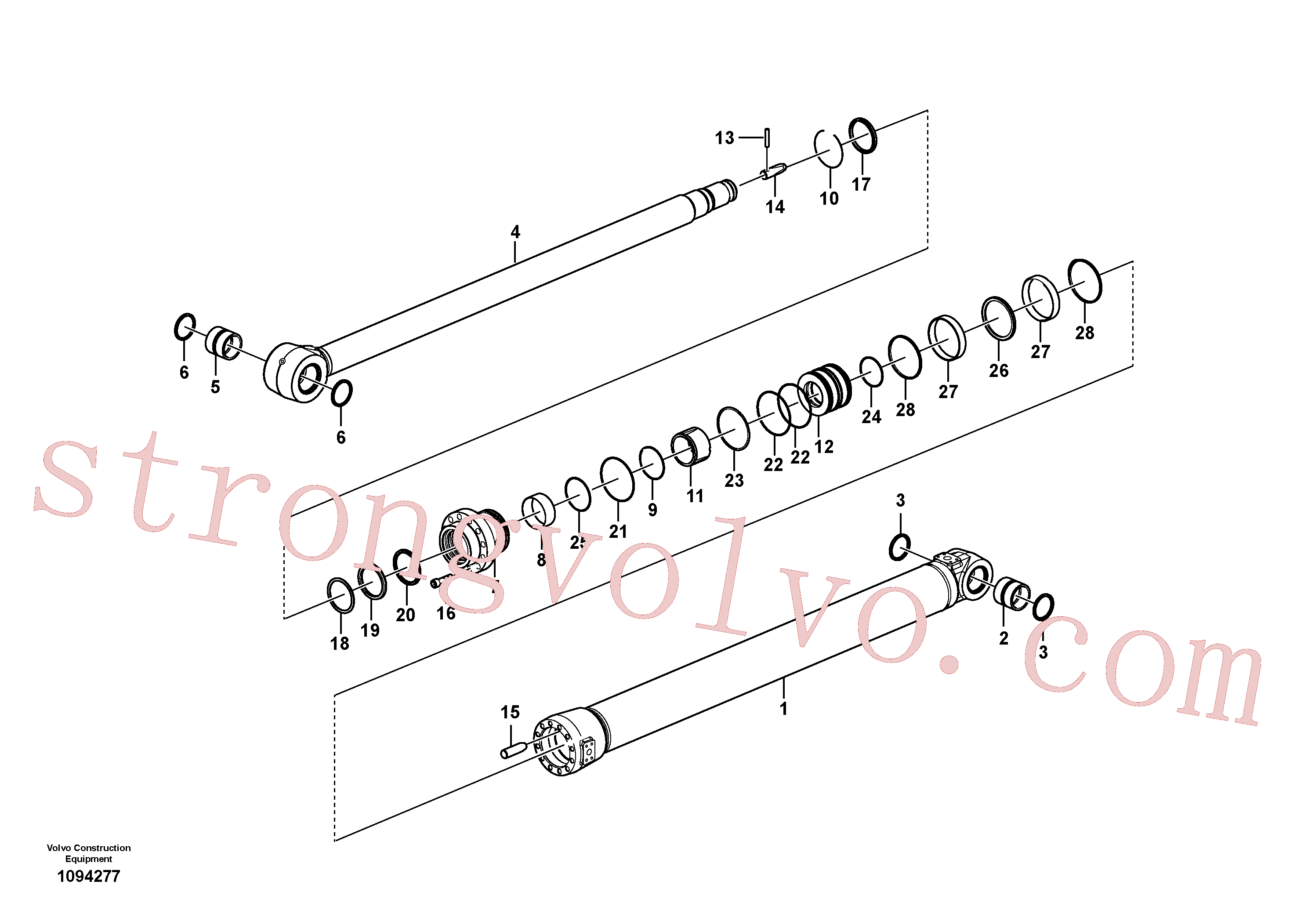 VOE14619365 Volvo Cilindro do braço de afundamento(1094277 Montagem)