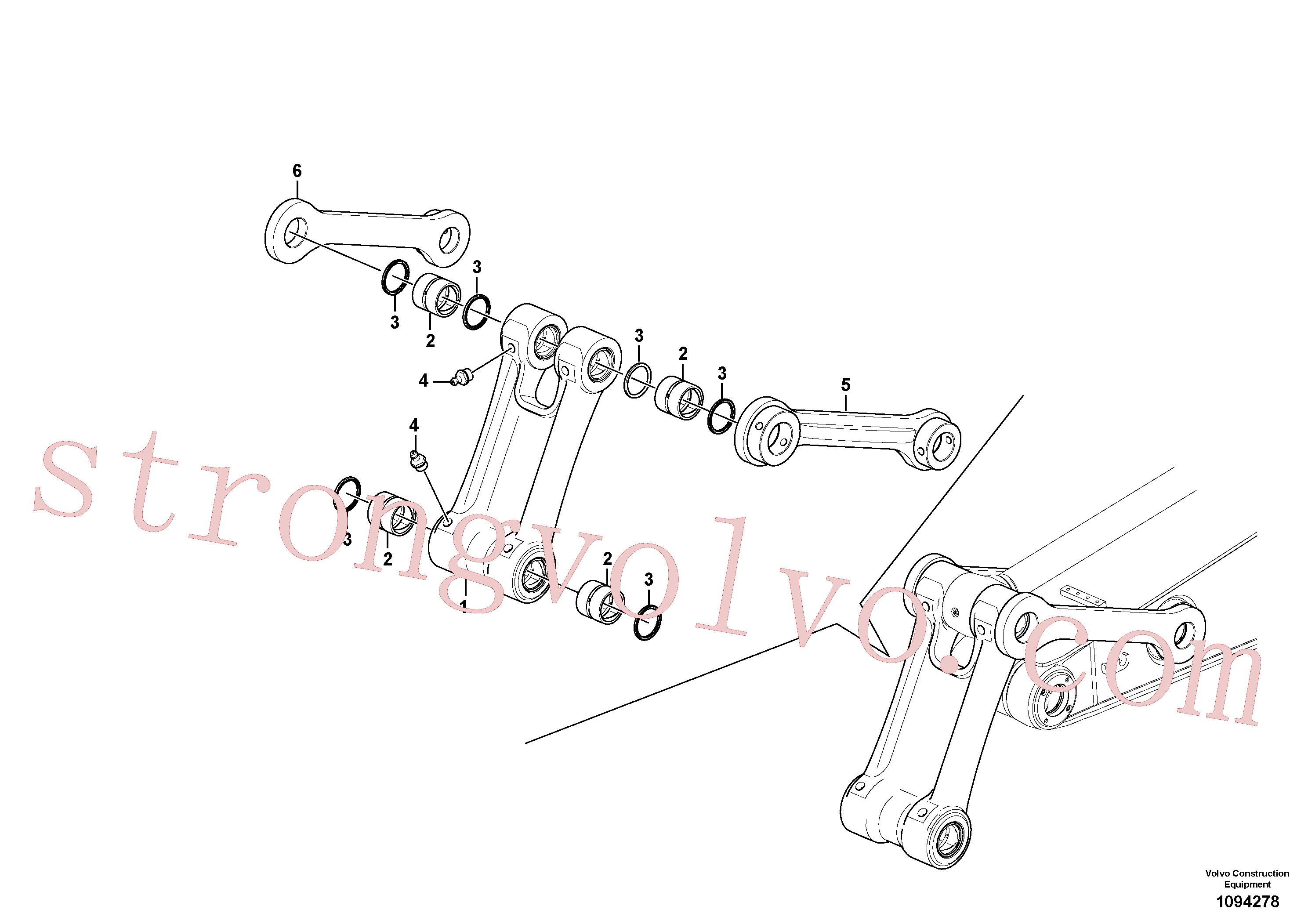 VOE14698987 Volvo Tirantes à haste de ligação(1094278 Montagem)