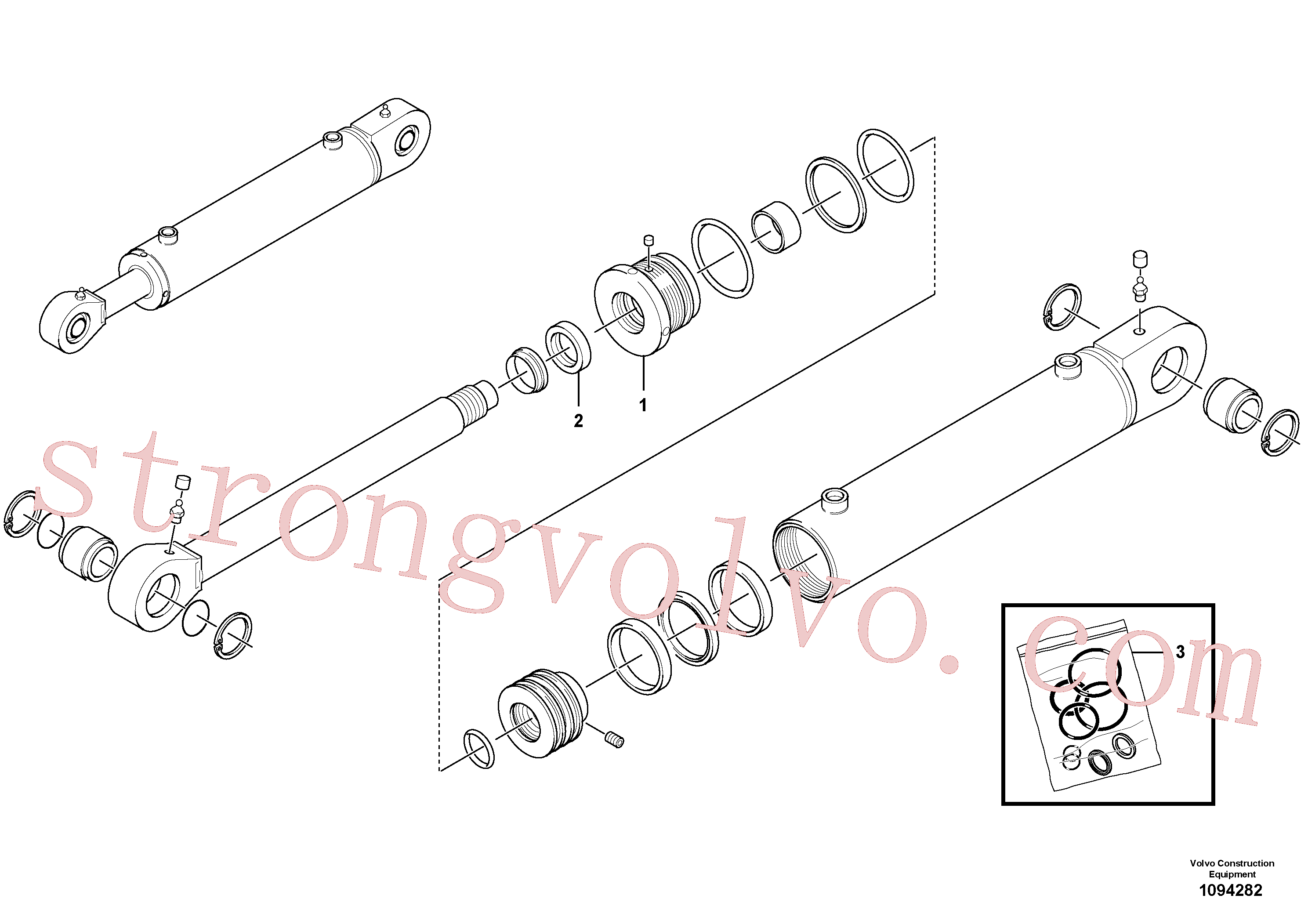 VOE14880696 Volvo Cilindro hidráulico(1094282 Montagem)