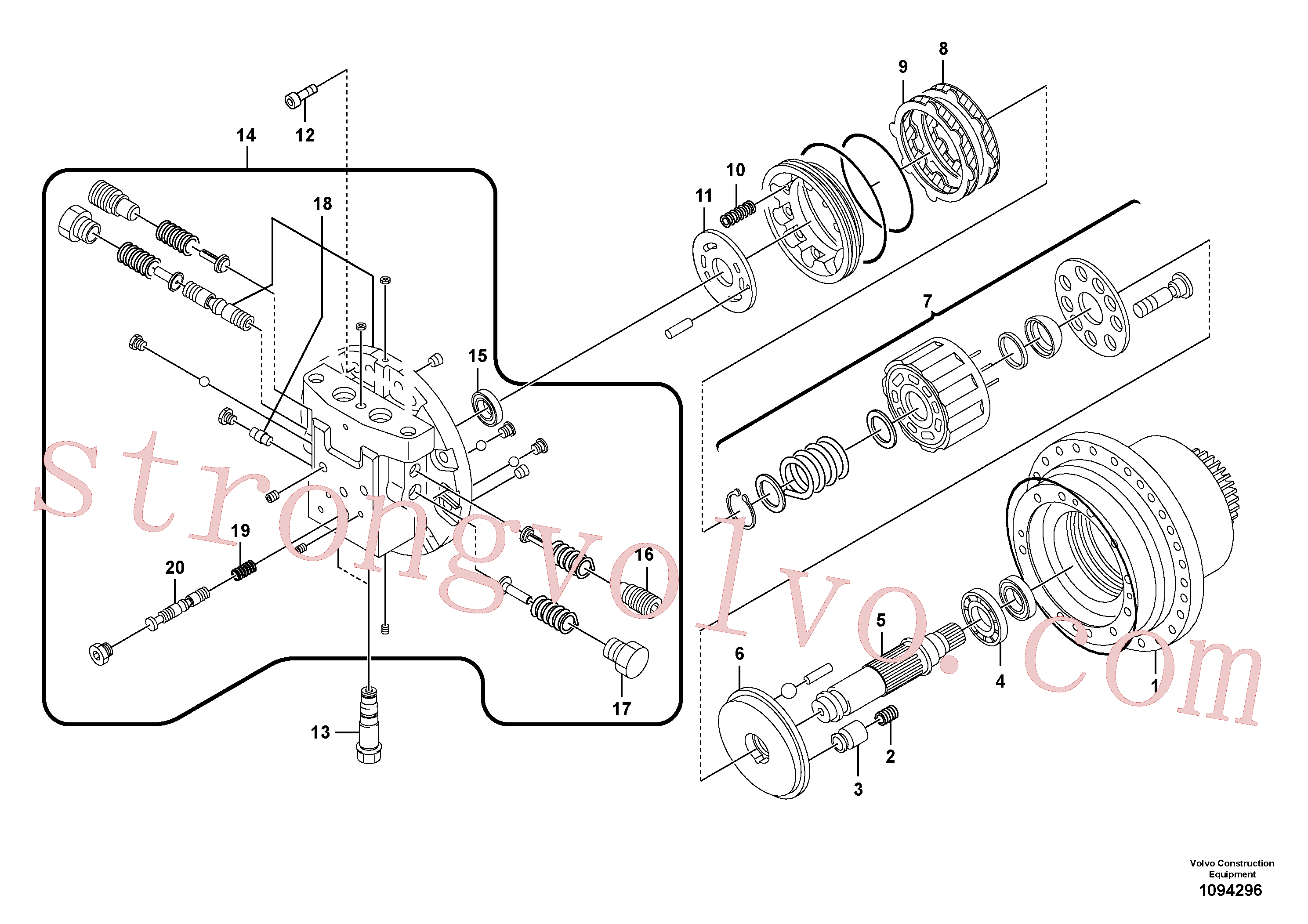 VOE14622054 Spool Volvo escavadeira