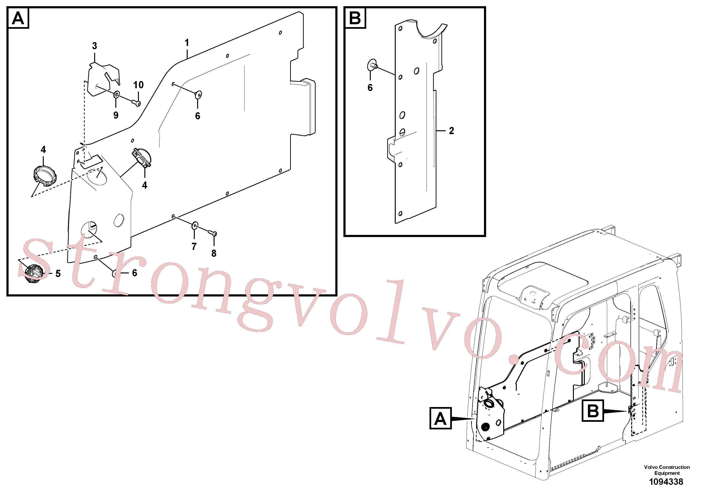 VOE60112258 Volvo Componentes internos(1094338 Montagem)