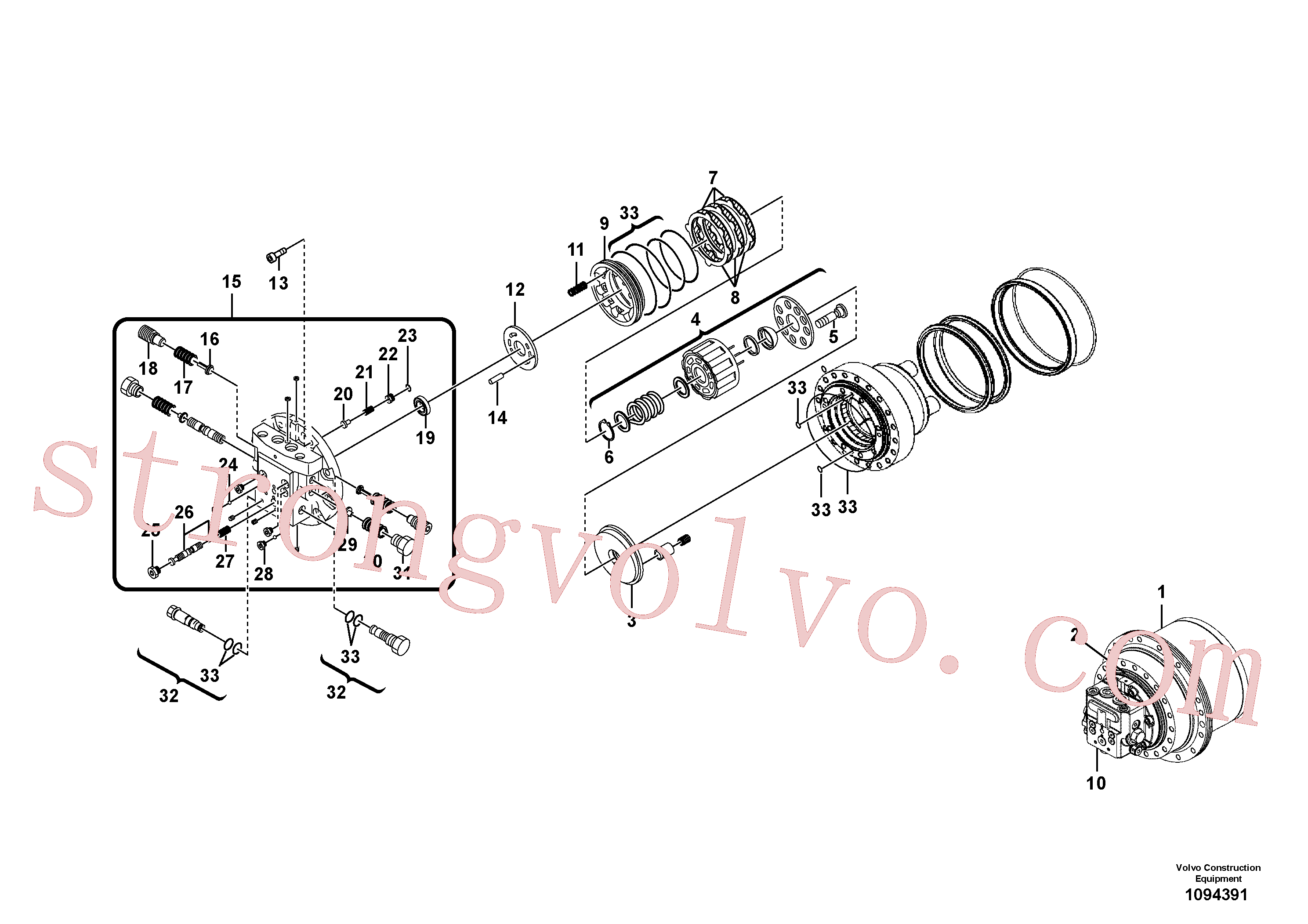 VOE14567683 Volvo Motor de deslocação(1094391 Montagem)