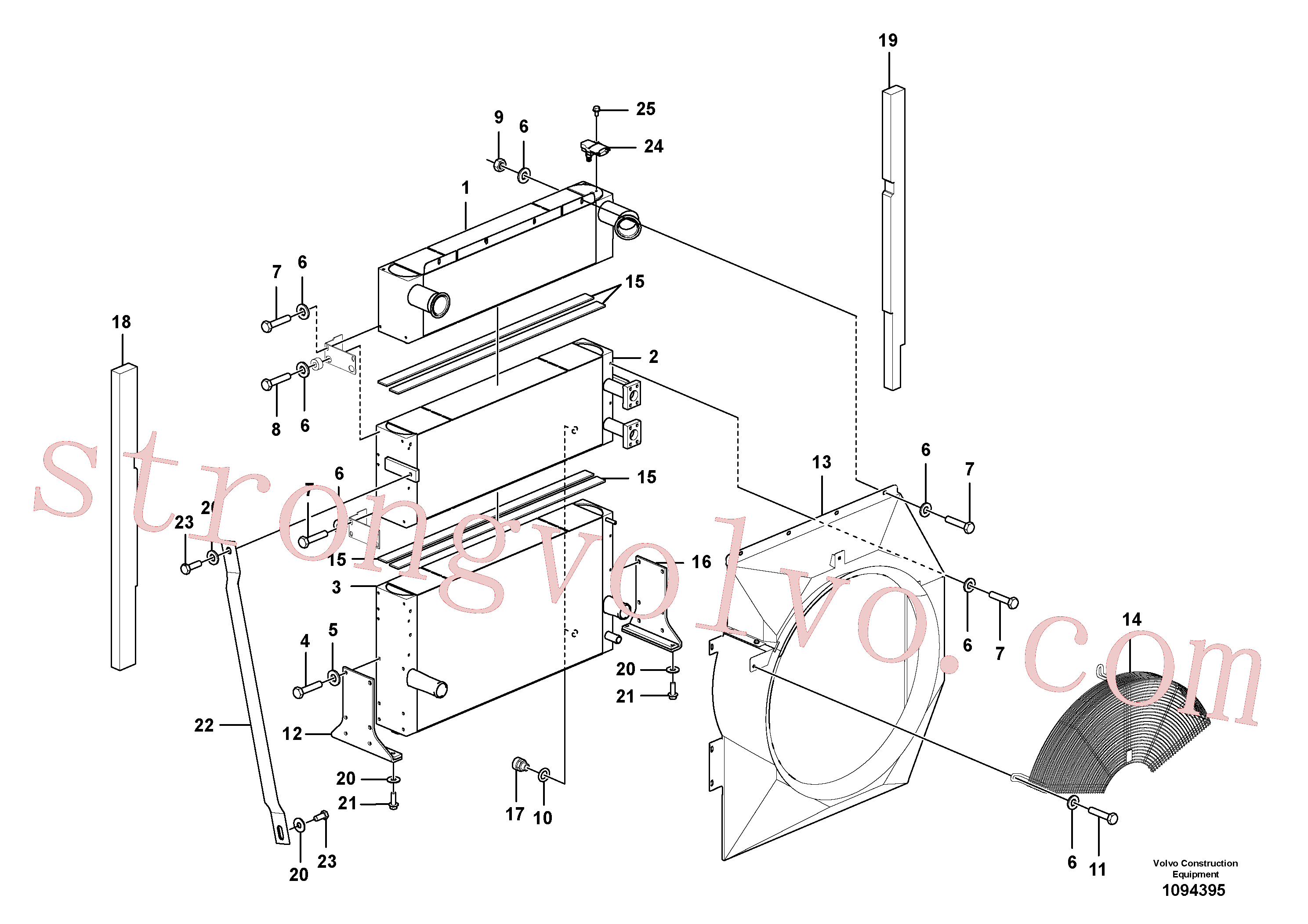 VOE14527372 Volvo Radiador(1094395 Montagem)