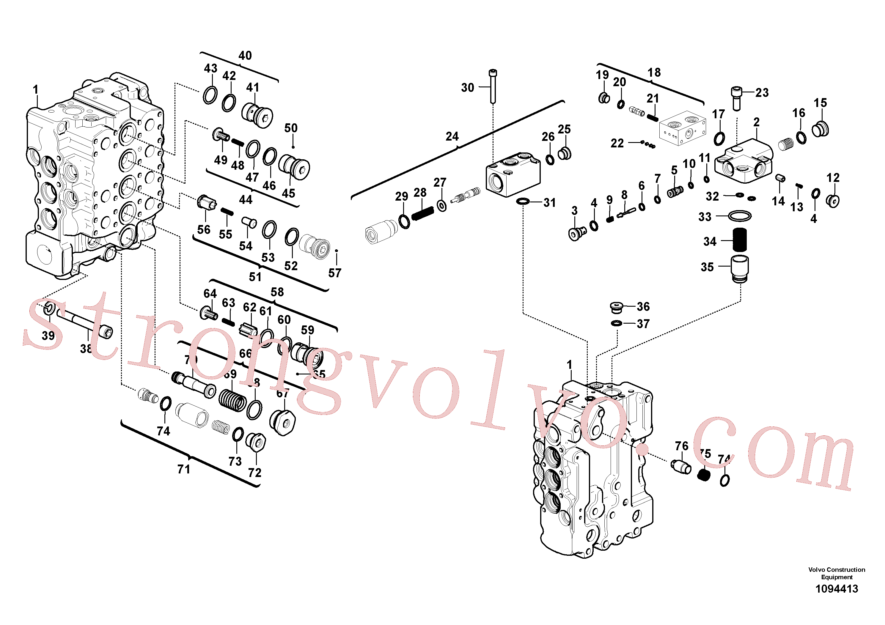 China Made VOE14617015 Válvula de retenção Volvo Acessórios para escavadeira