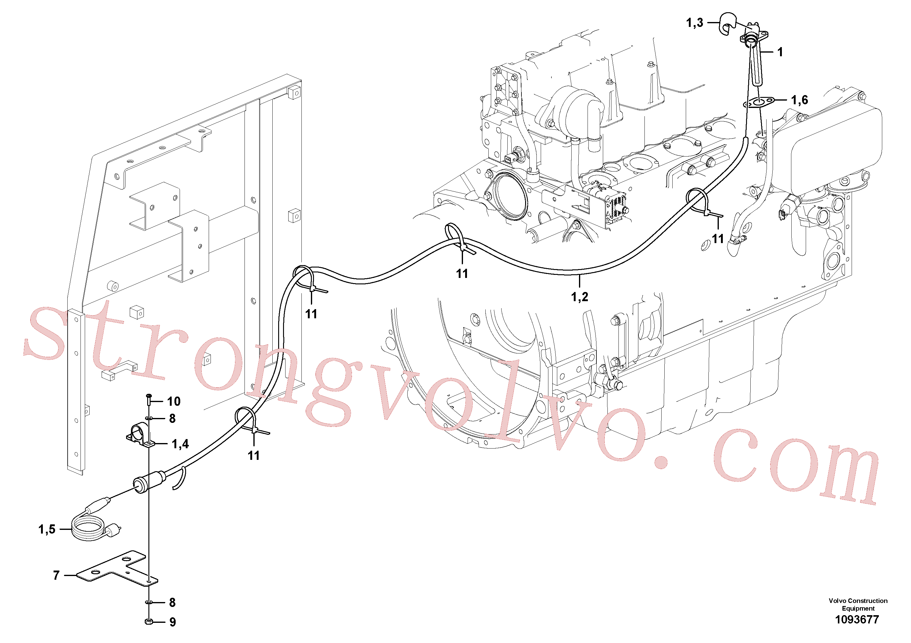 VOE997489 Volvo Aquecedor do motor.(1094428 Montagem)