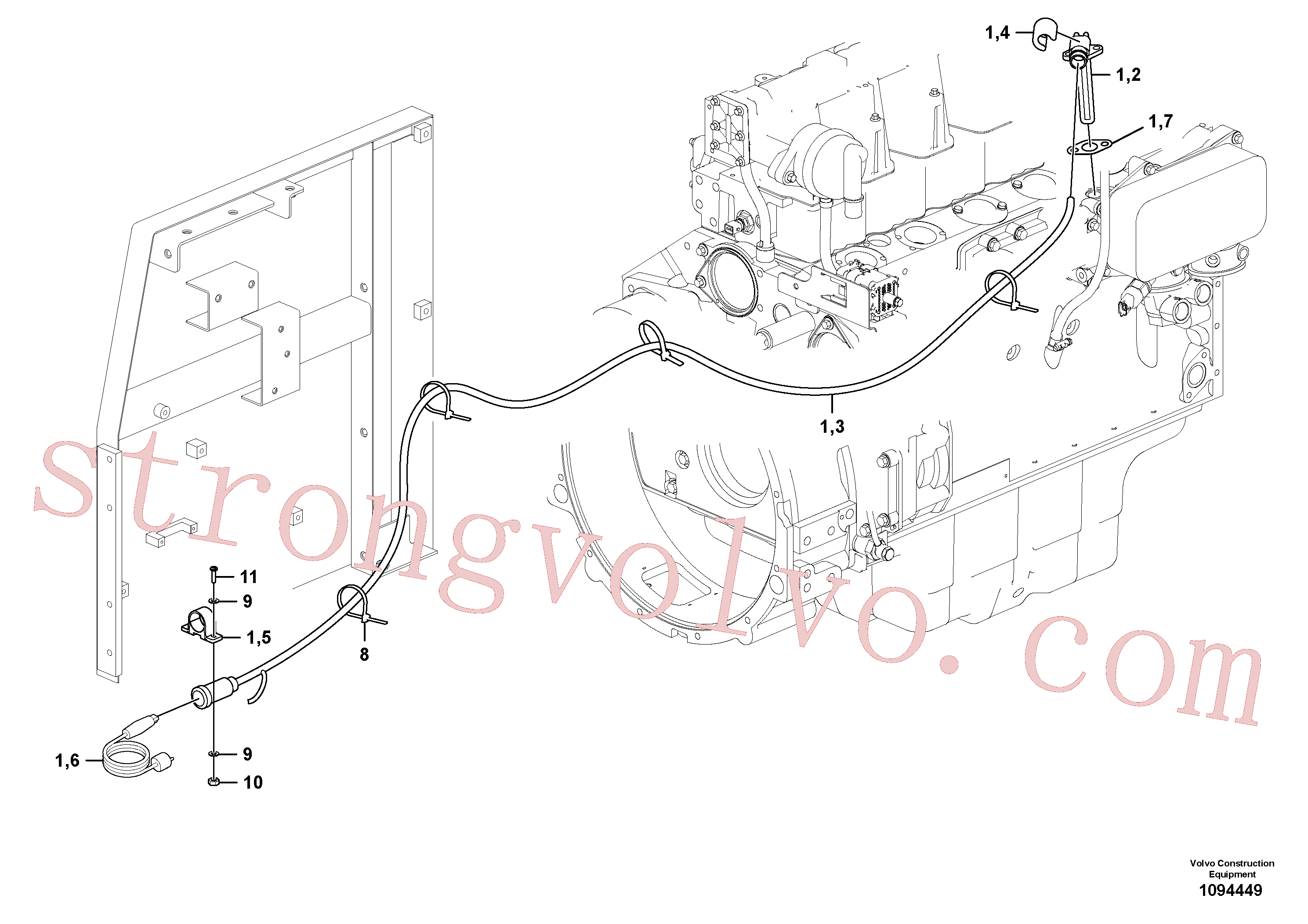 VOE60113294 Volvo Aquecedor do motor.(1094449 Montagem)