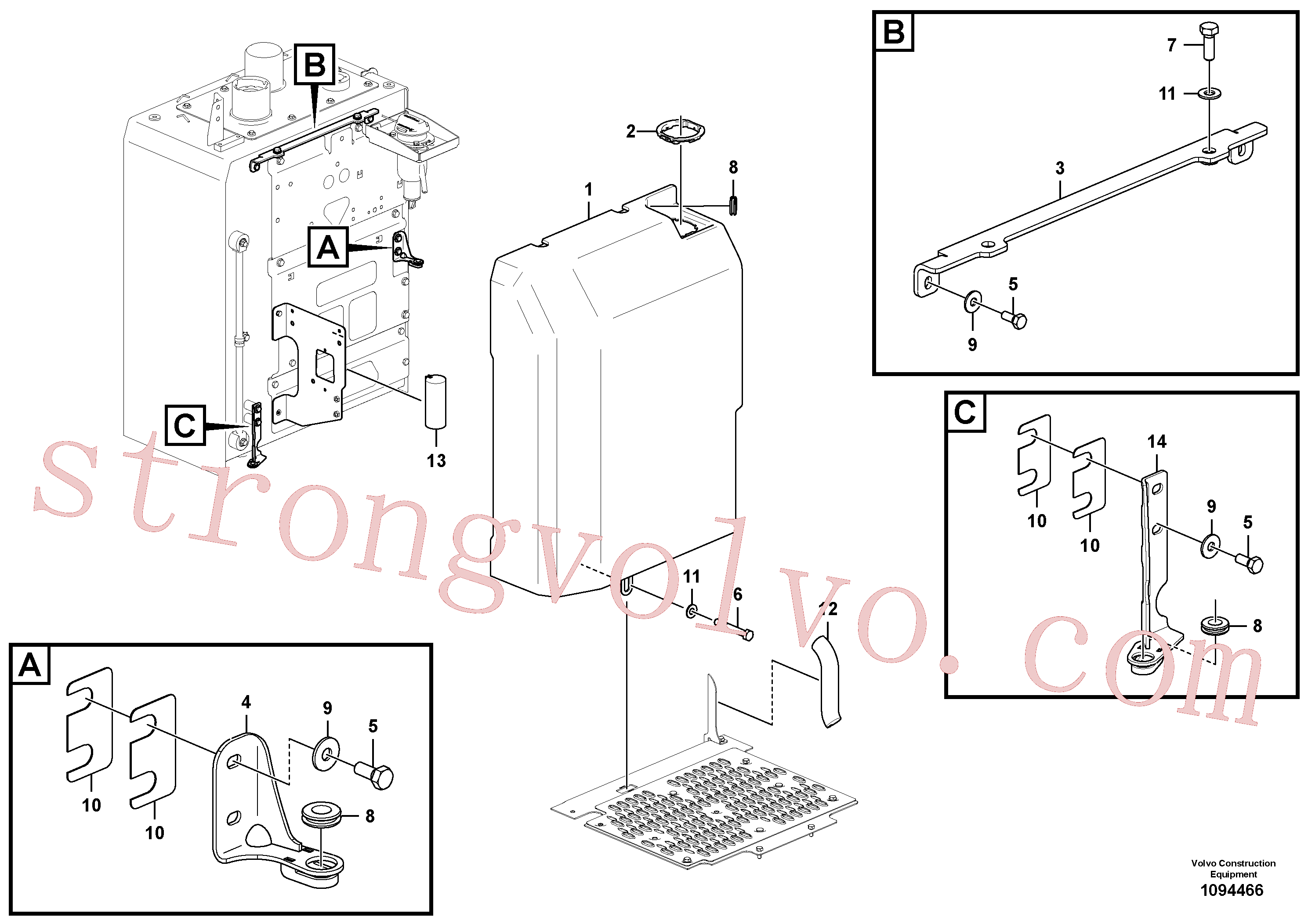 VOE997438 Parafuso sextavado Volvo escavadeira