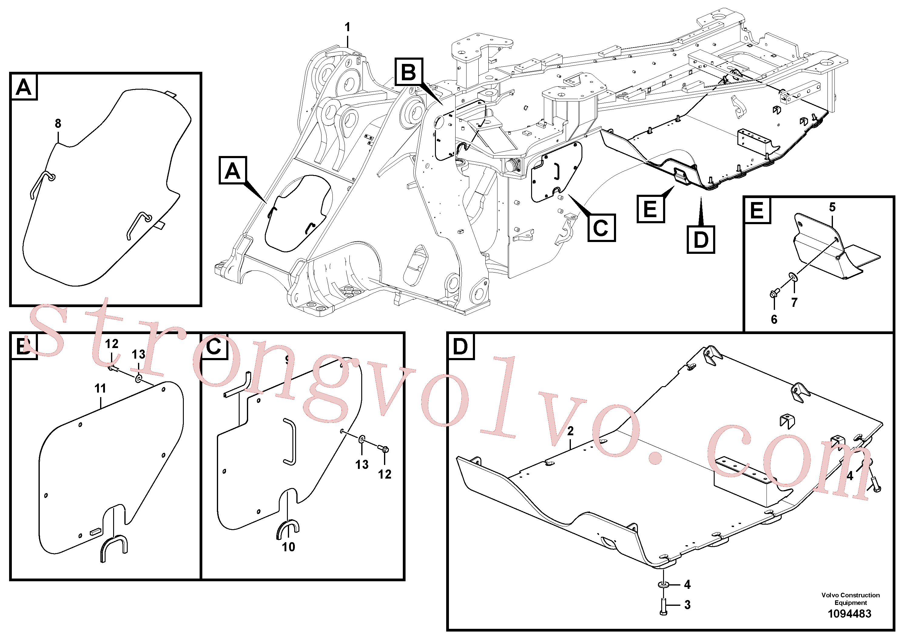 VOE60112191 Volvo Placas de protecção(1094483 Montagem)