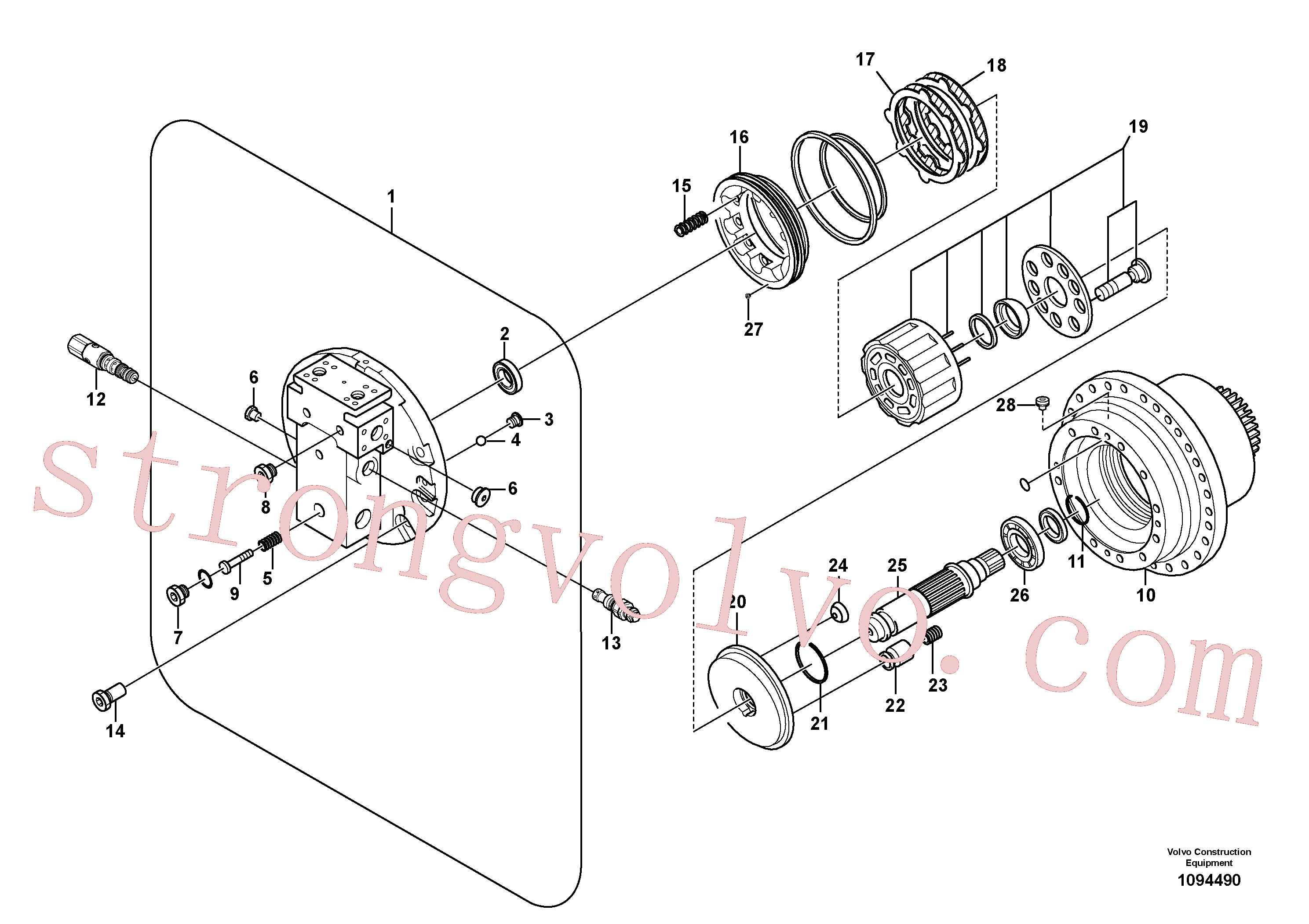 VOE14736074 Volvo Motor de deslocação(1094490 Montagem)