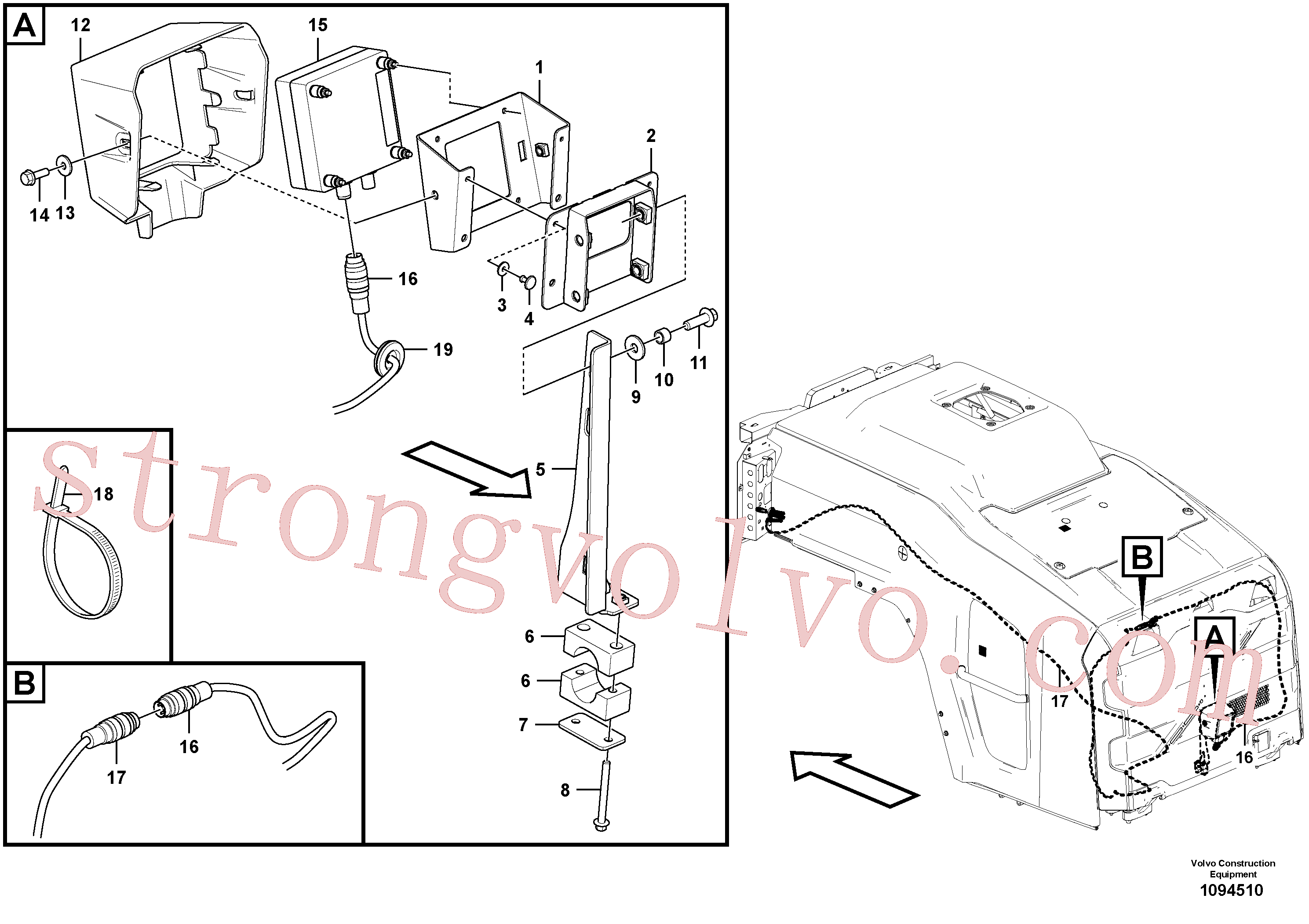 VOE60113547 Luva espaçadora Volvo escavadeira