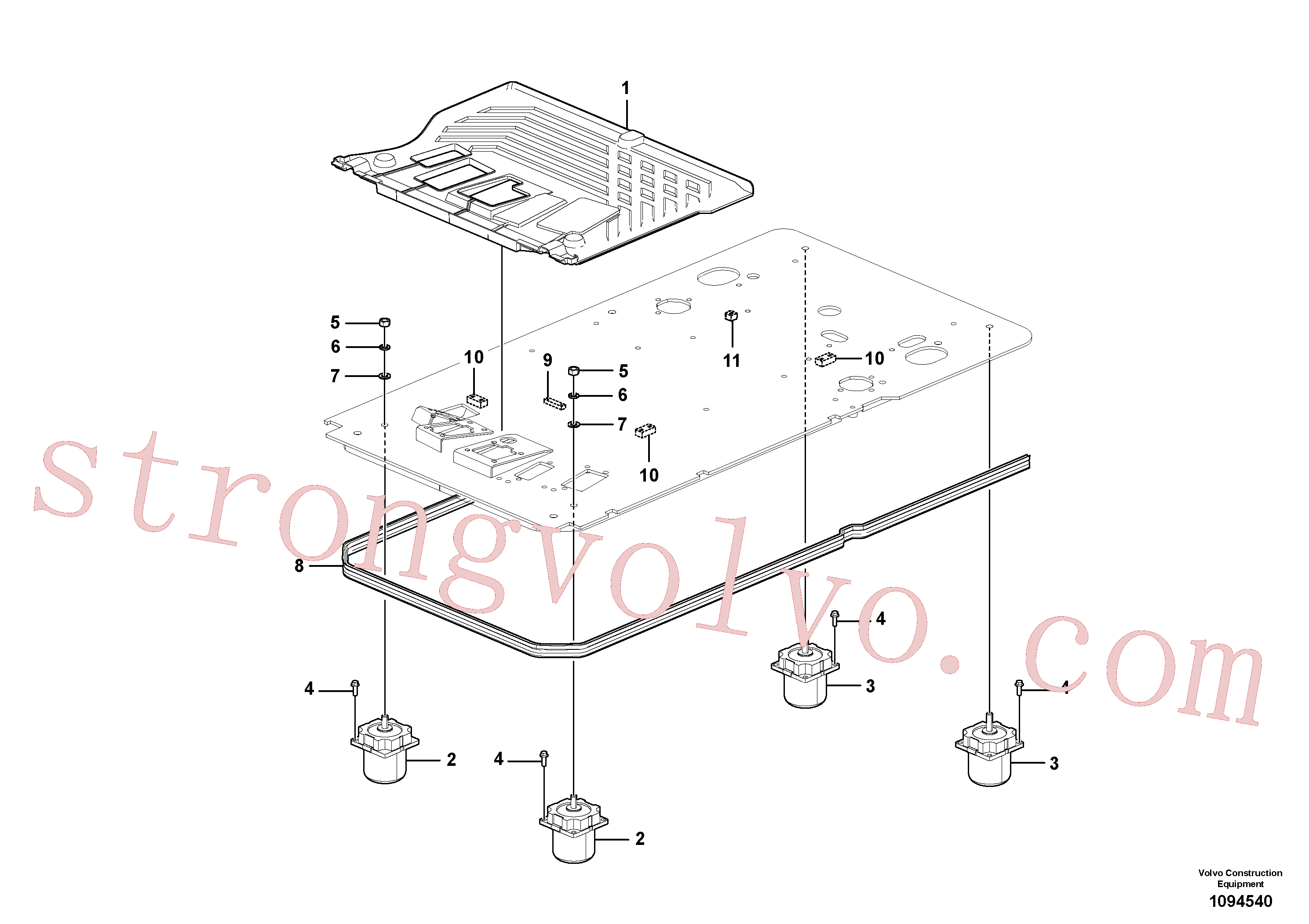 Volvo SA9116-31016 Placa fixação Volvo Acessórios para escavadeira