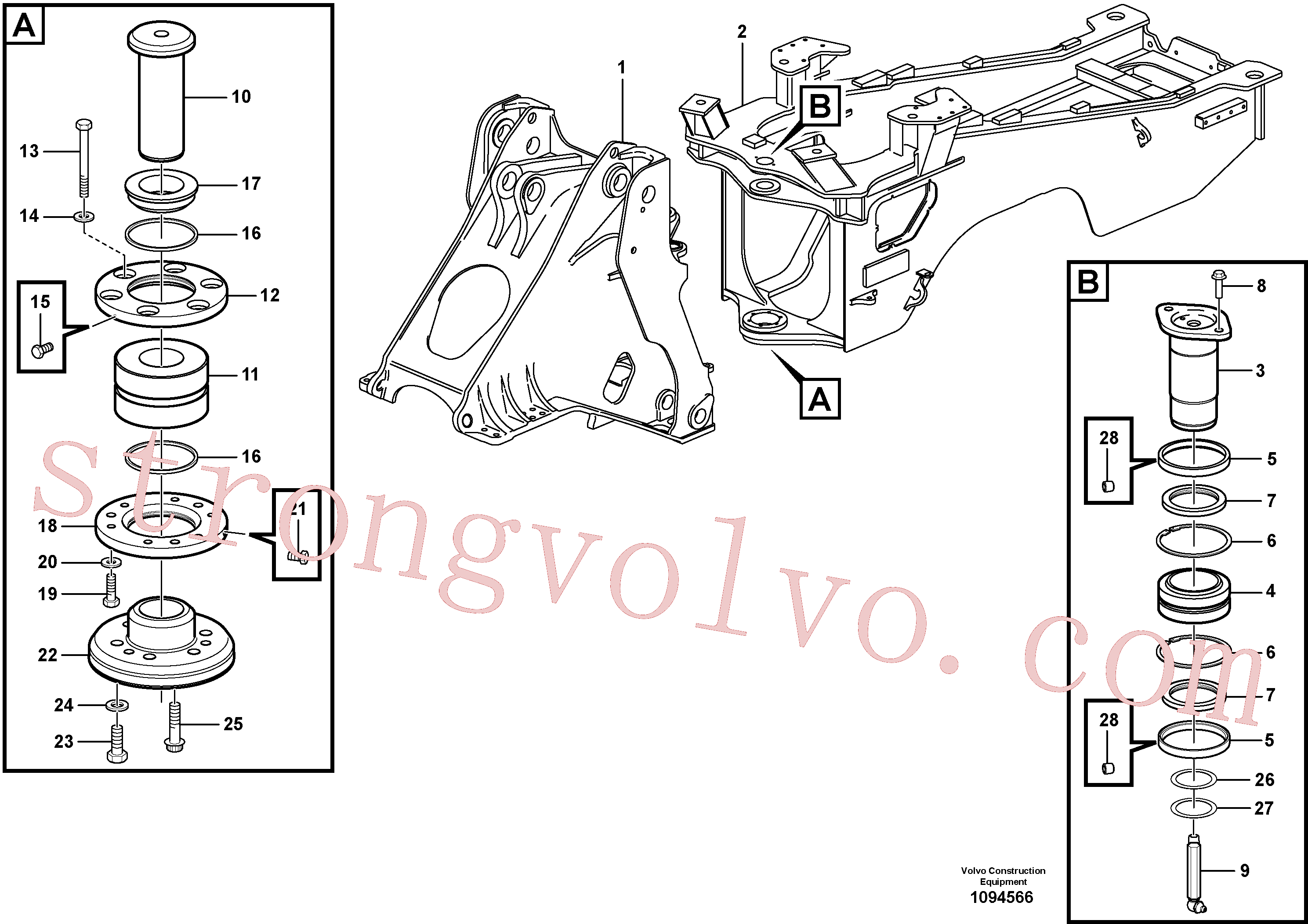 VOE14025253 Volvo Tirante da estrutura(1094566 Montagem)