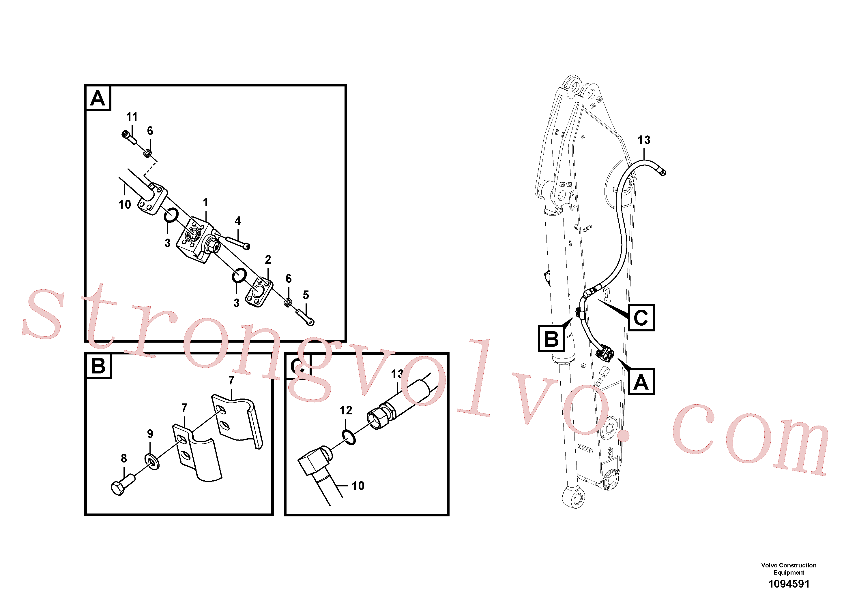 SA9401-16633 Volvo Sistema hidráulico de trabalho, silvicultura(1094591 Montagem)