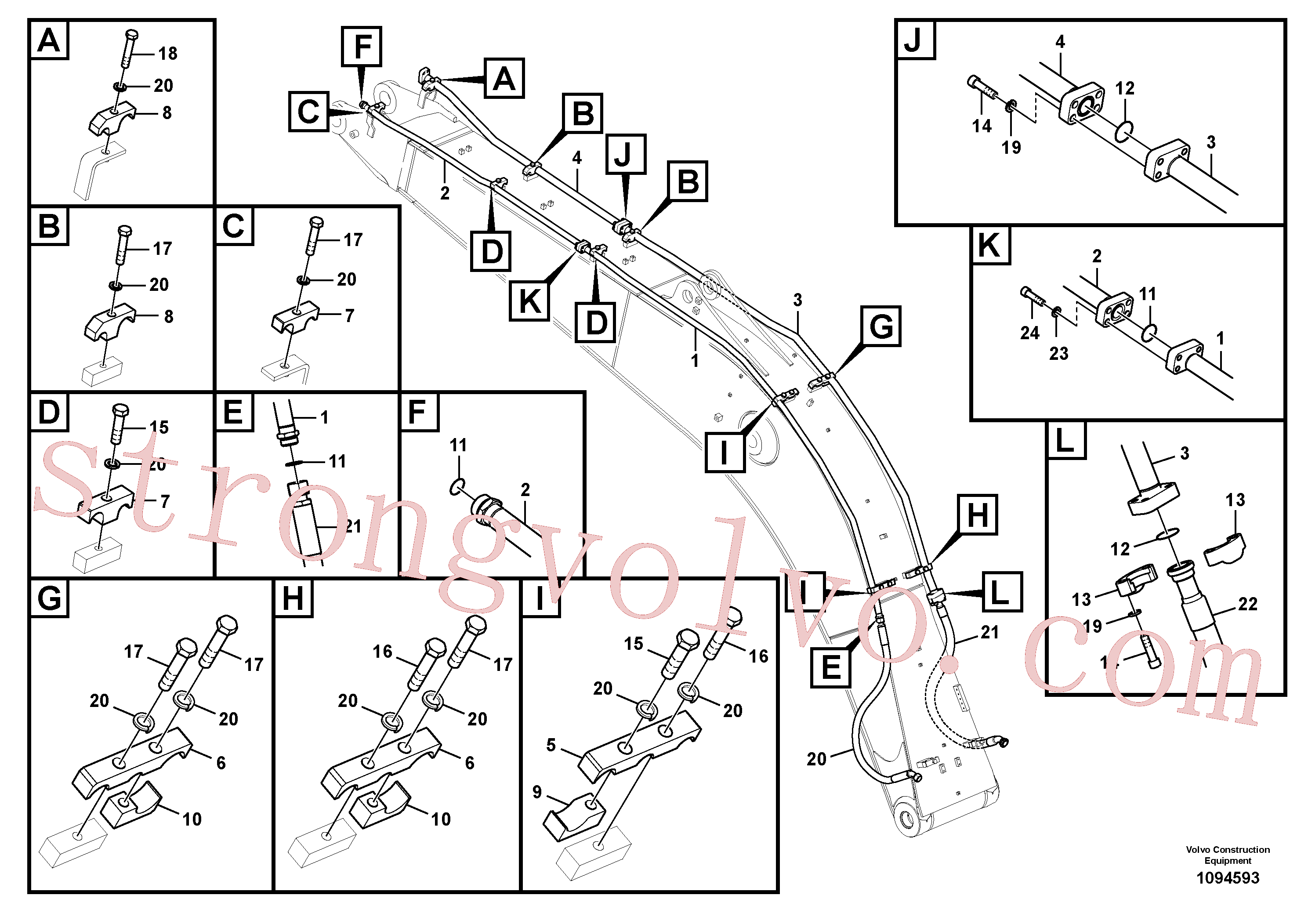 VOE14720817 Volvo Hidráulica de serviço, martelo e cortador para lança(1094593 Montagem)