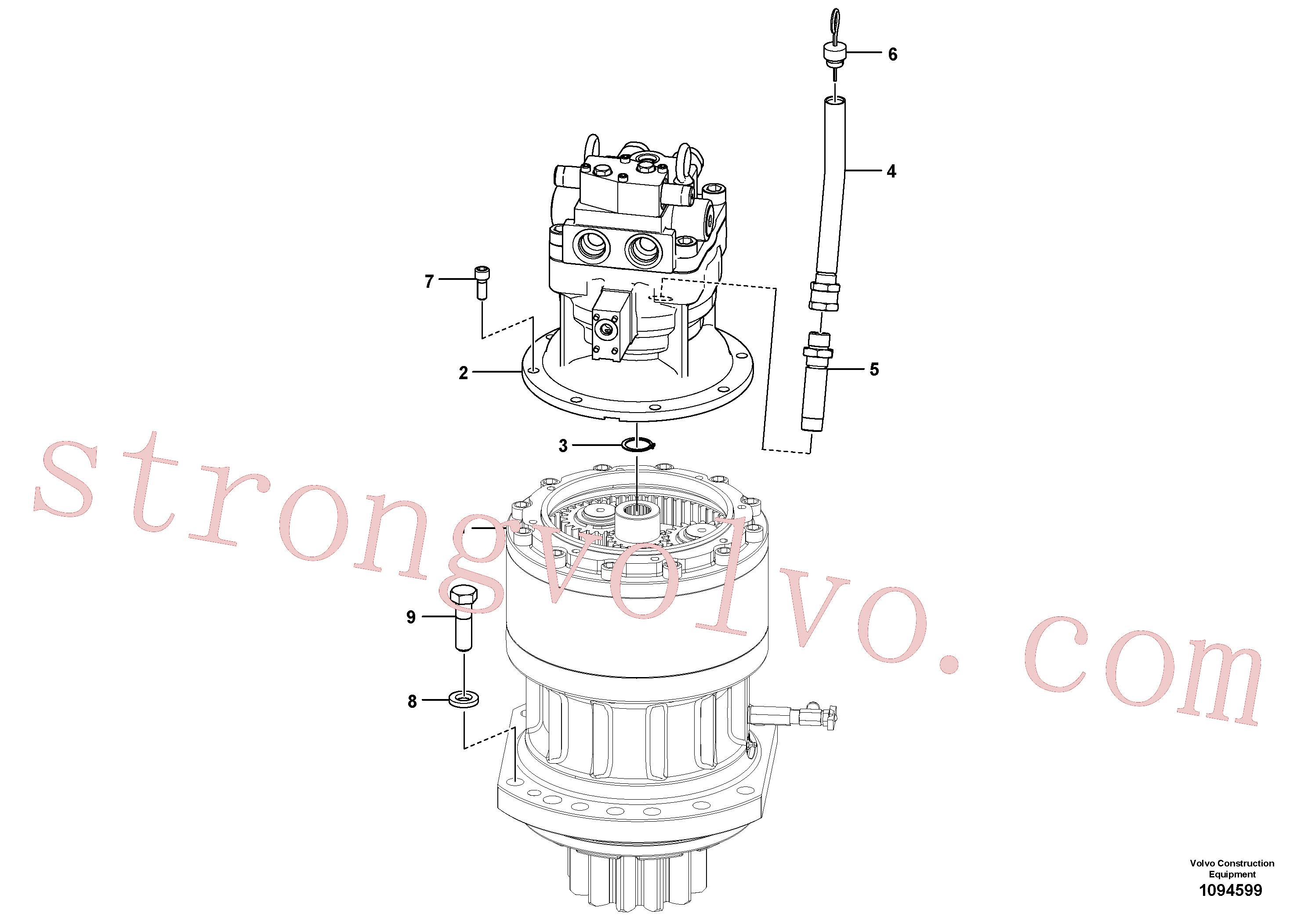 VOE14552686 Volvo Motor de rotação com peças de montagem(1094599 Montagem)