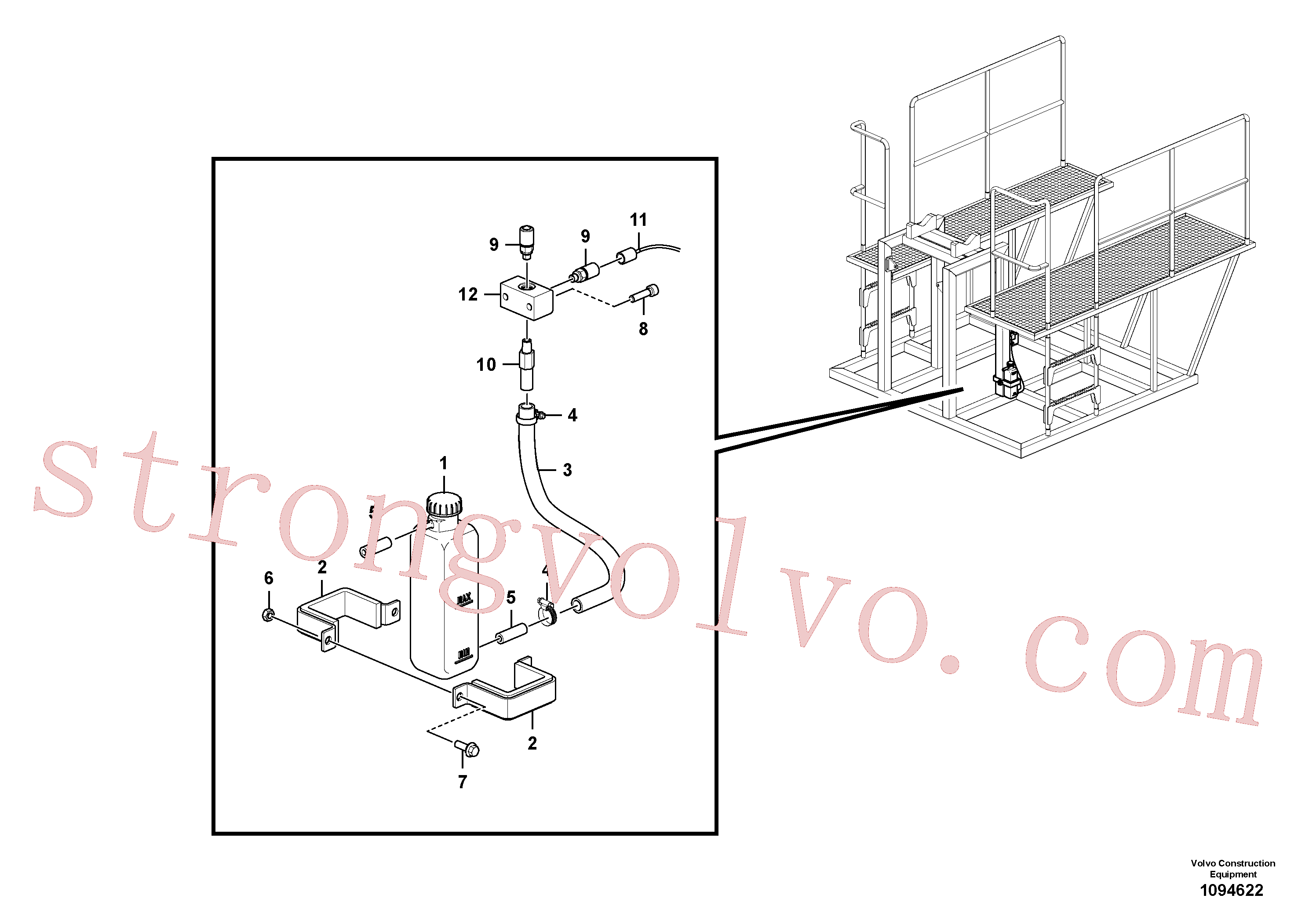VOE14615367 Volvo Tanque de expansão com acessórios(1094622 Montagem)