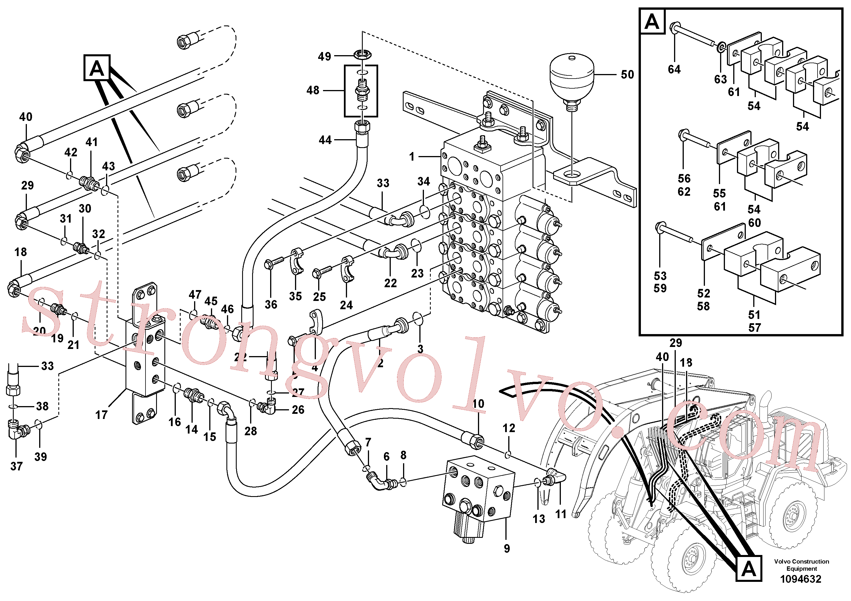 VOE60113242 Volvo Hidráulica de serviço, braço rotativo(1094632 Montagem)