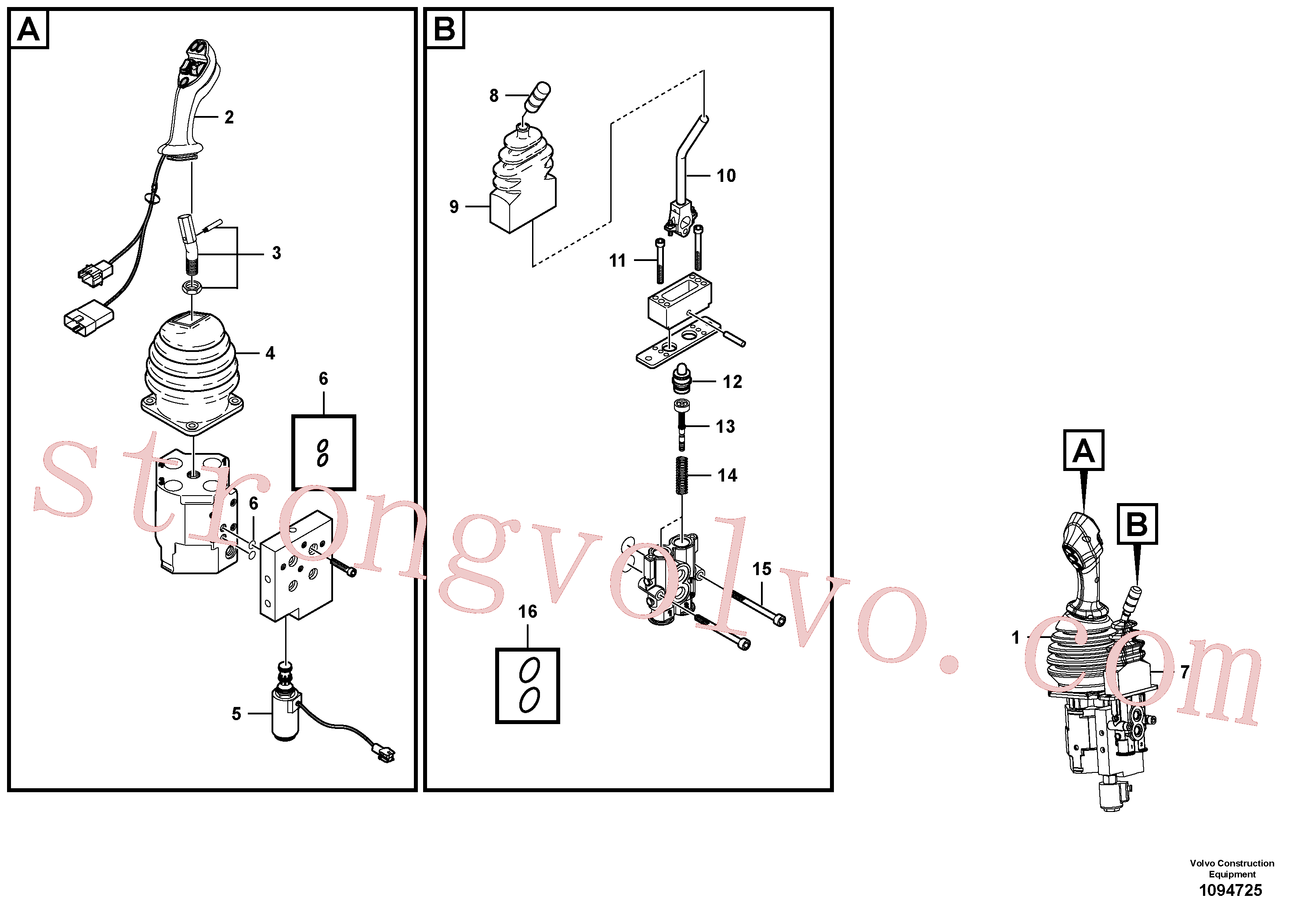 VOE11706994 Volvo Servo-válvula, controlo de alavanca única(1094725 Montagem)