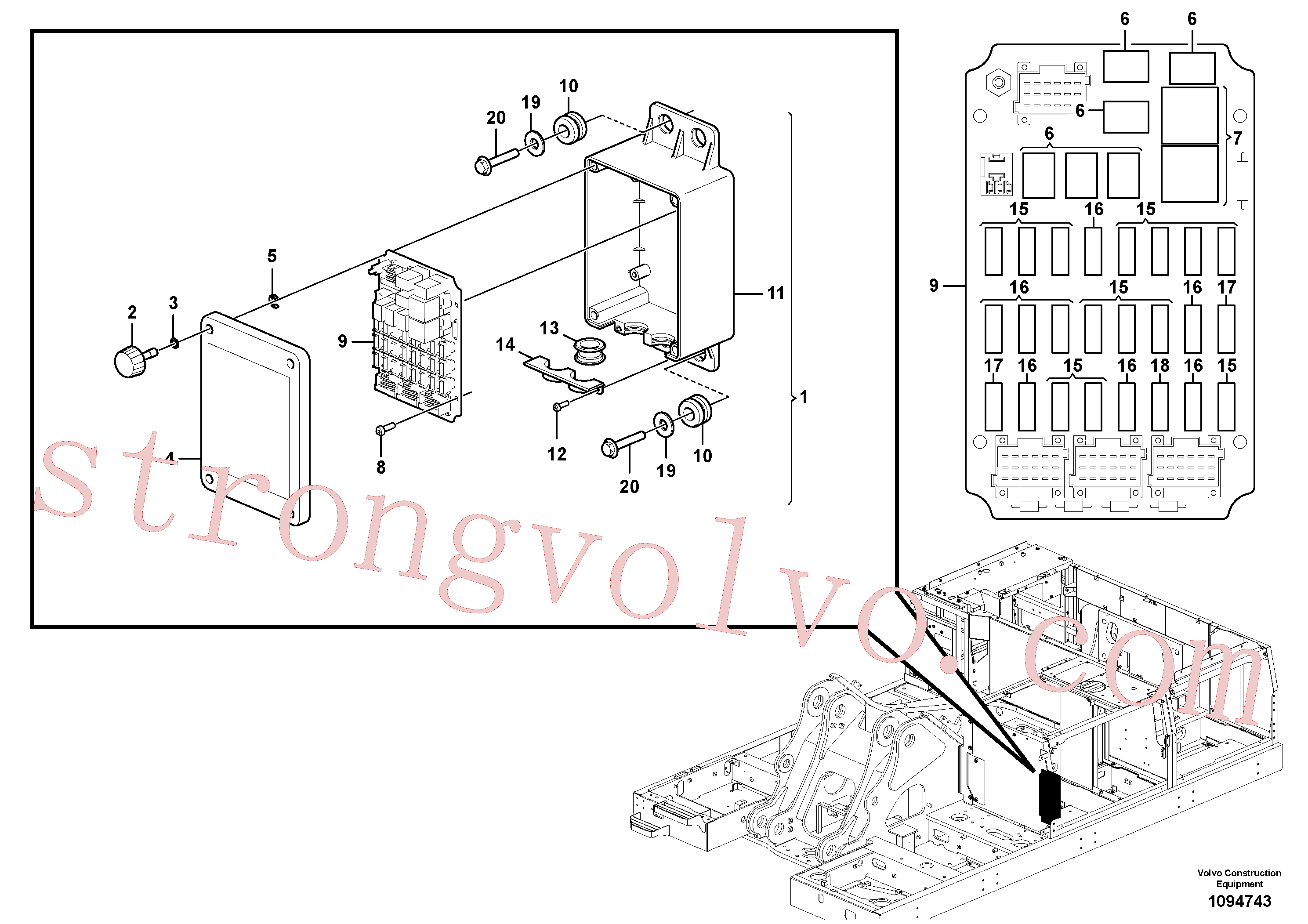 VOE14537180 Volvo Caixa de derivação eléctrica(1094743 Montagem)