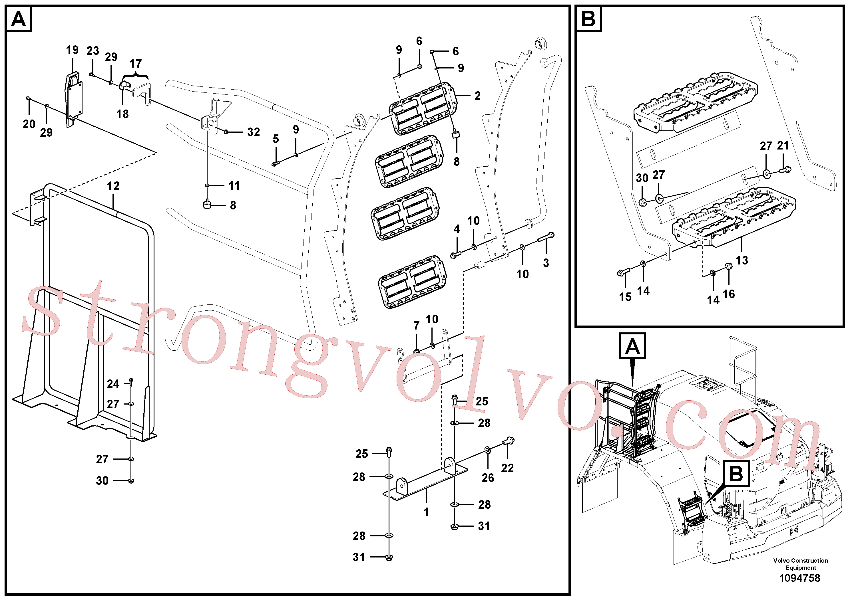 Atacado VOE60112191 Plain Washer Volvo escavadeira